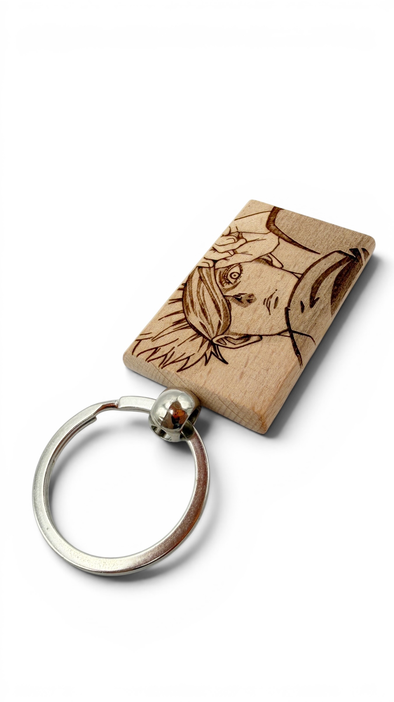 Gojo occhio scoperto Jujutsu kaisen - Portachiavi in legno inciso 