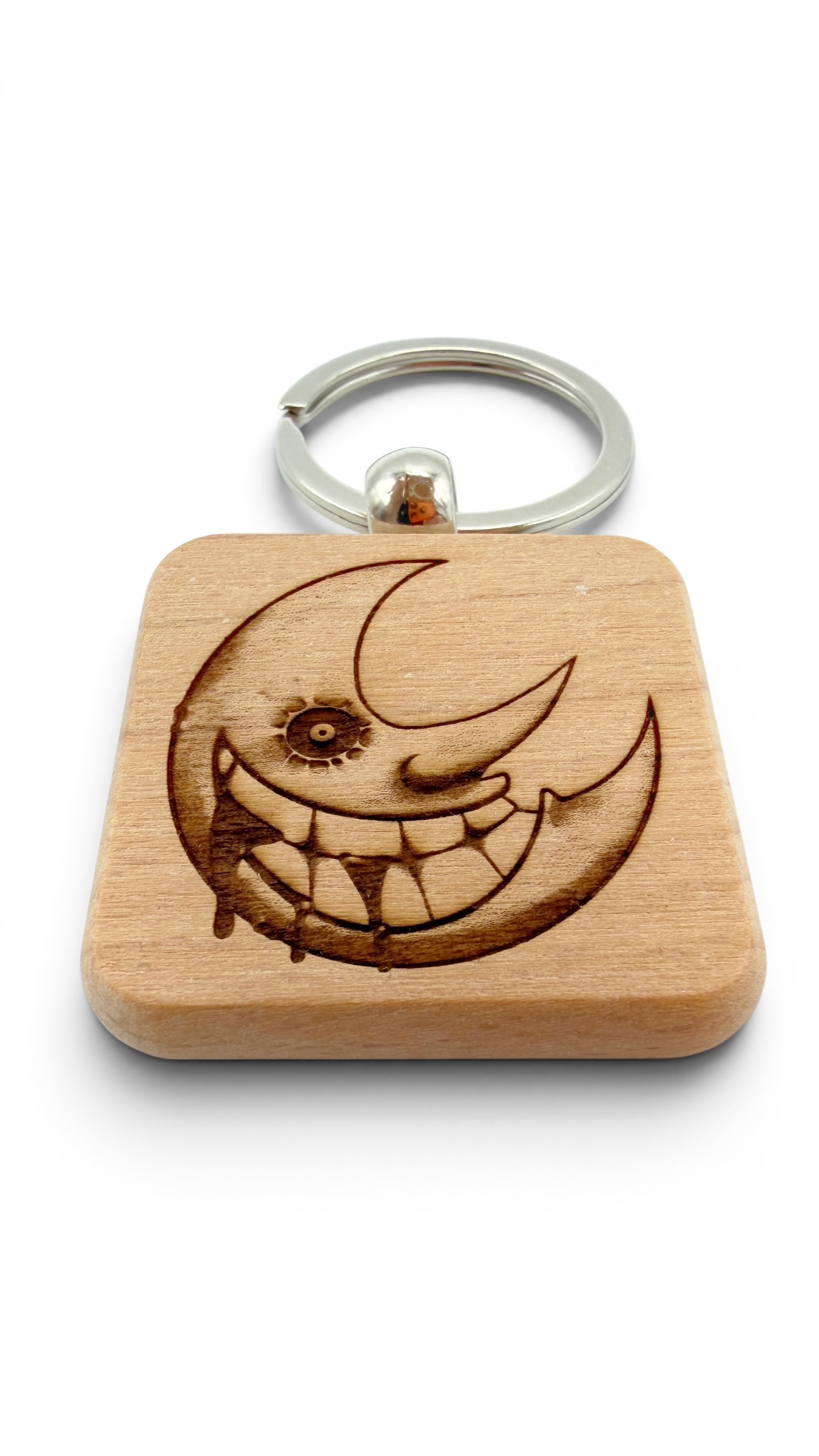 Luna Soul Eater - Portachiavi in legno inciso 