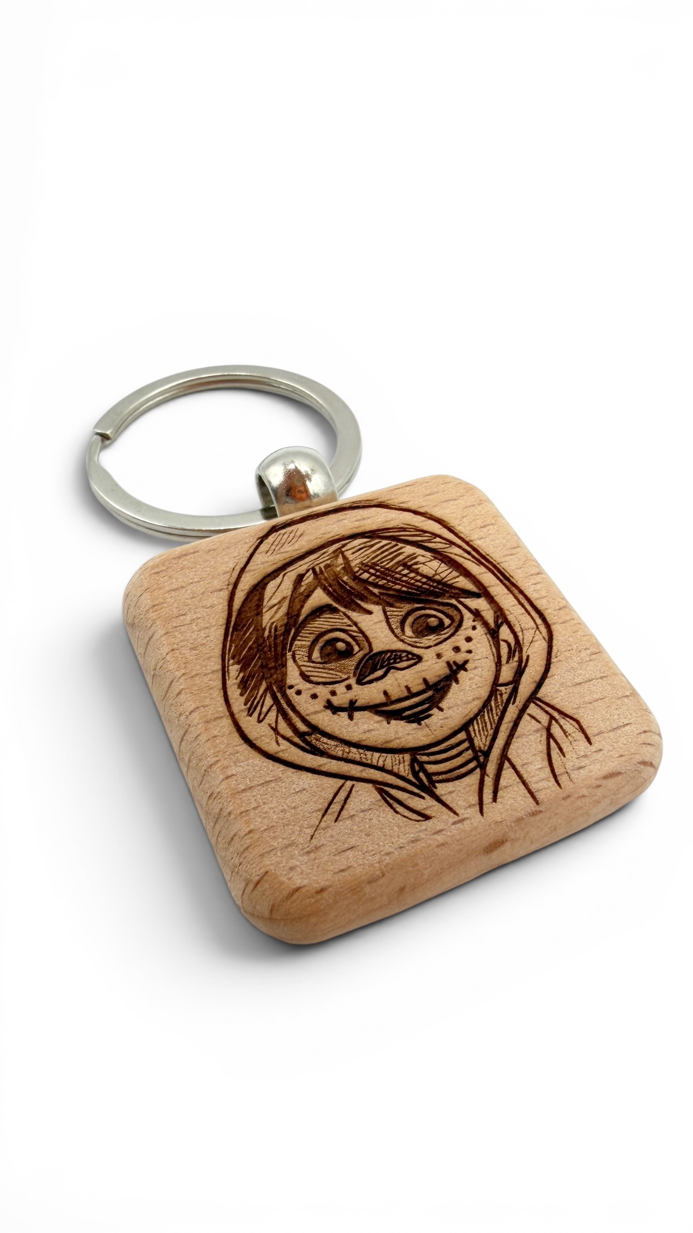 Coco - Portachiavi in legno inciso 