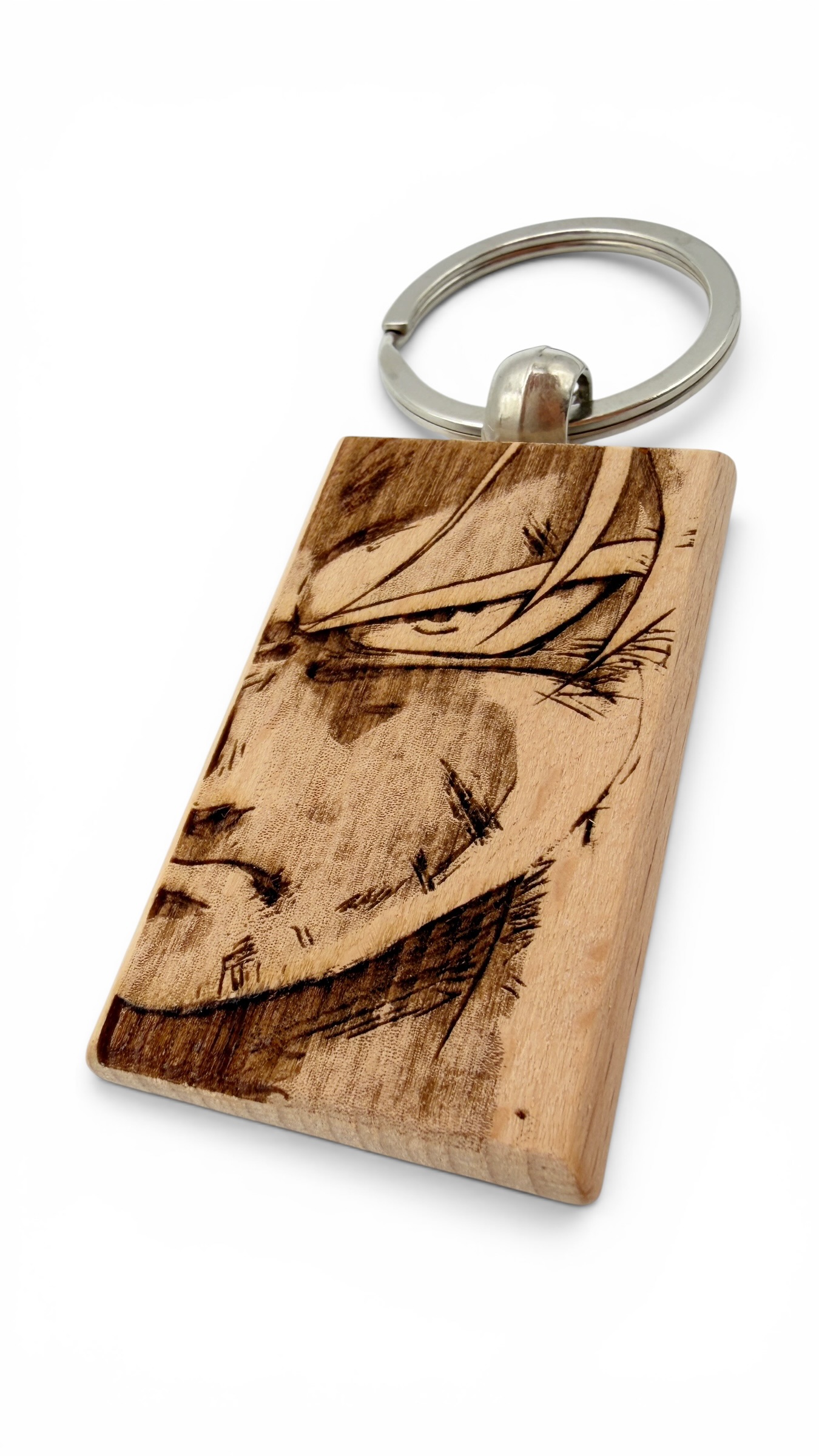 Goku SSJ Dragon Ball - Portachiavi in legno inciso 