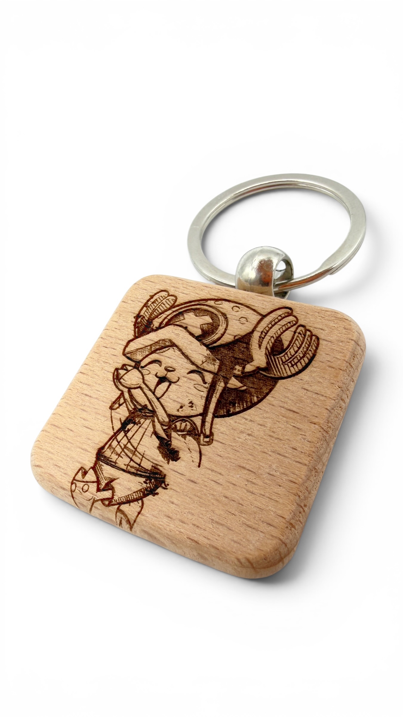 Chopper One Piece - Portachiavi in legno inciso 