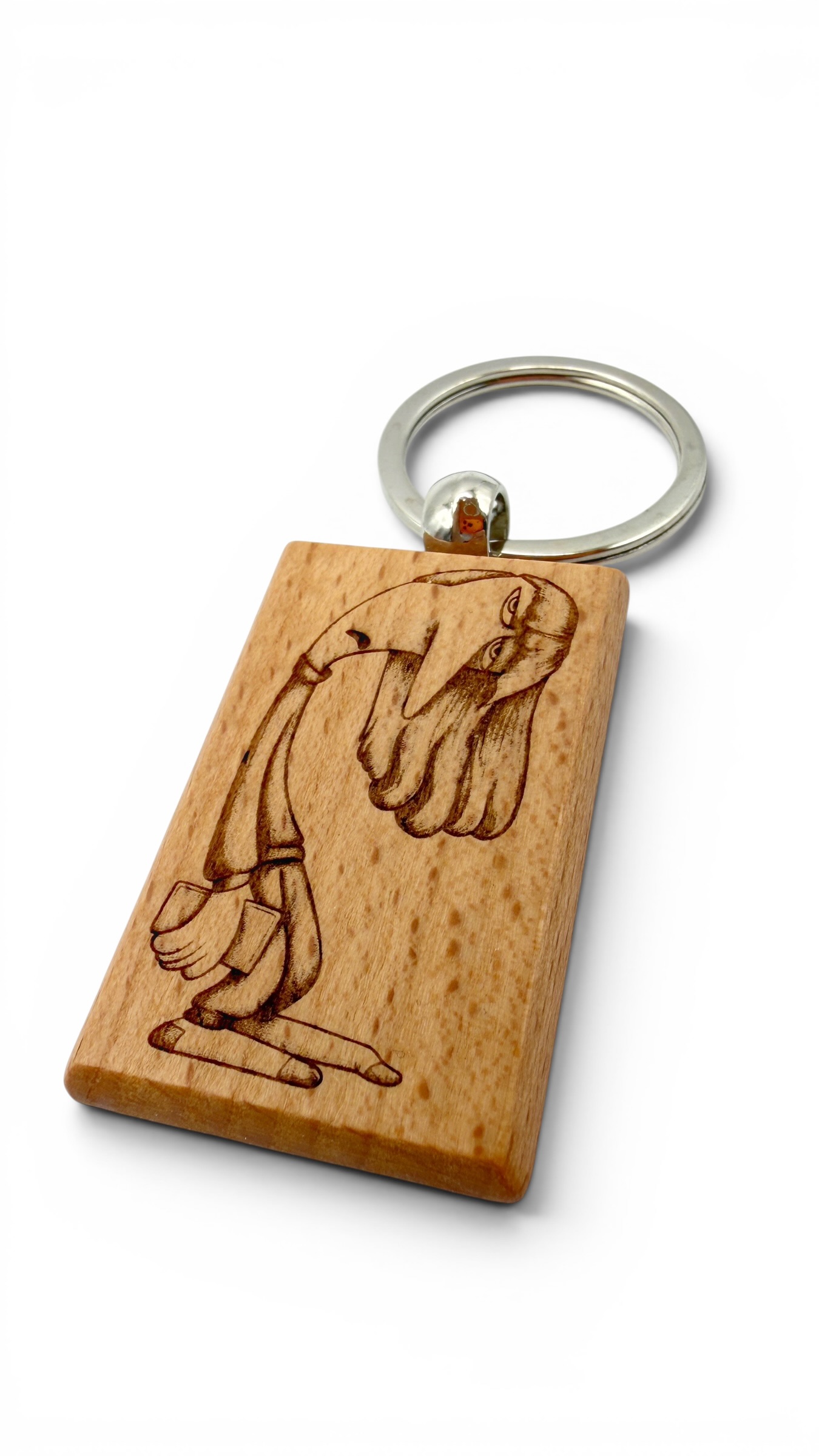 Depressione Inside out - Portachiavi in legno inciso 