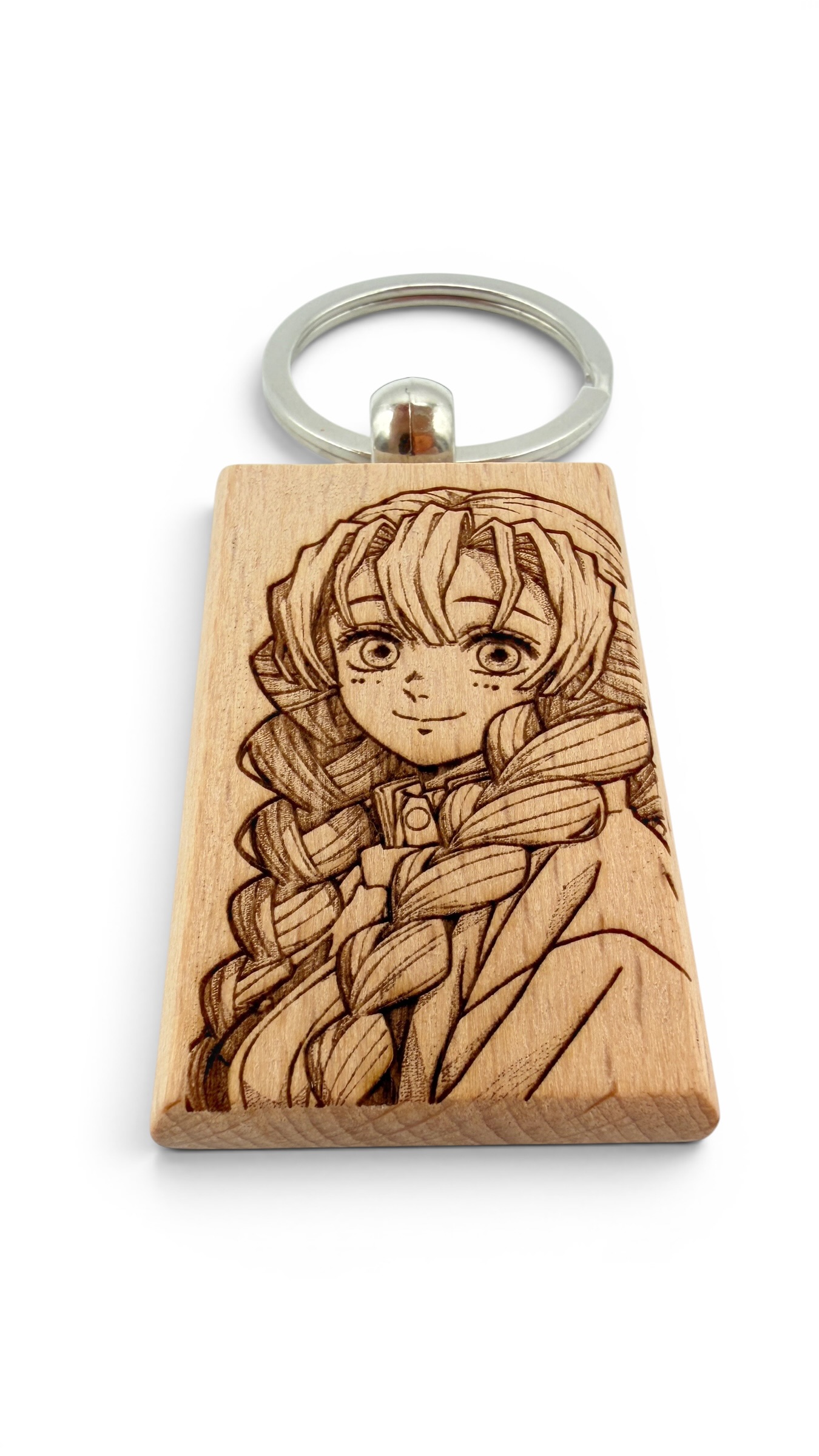 Mitsuri Demon Slayer - Portachiavi in legno inciso 