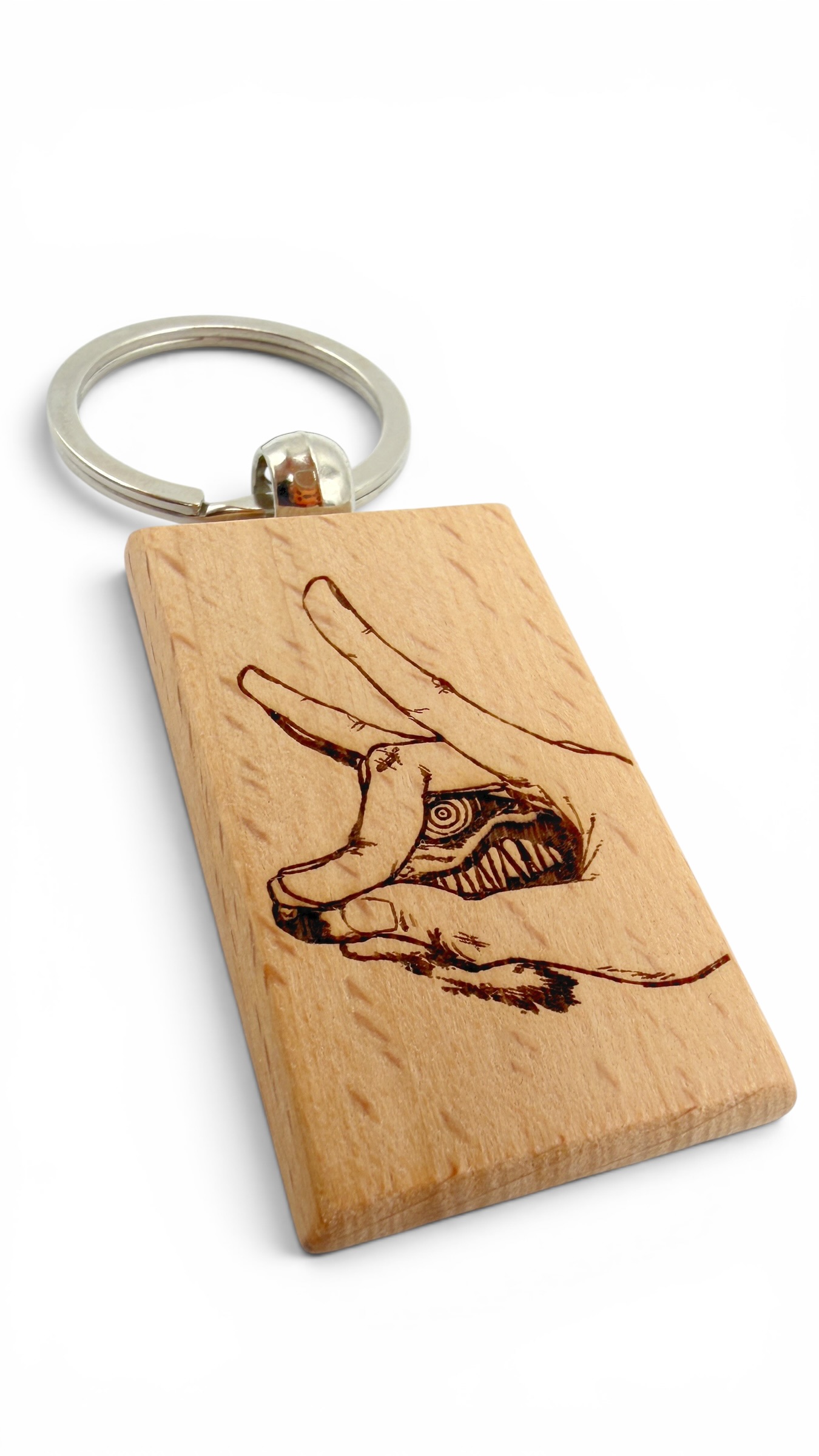 Chainsaw Man Kon - Portachiavi in legno inciso 