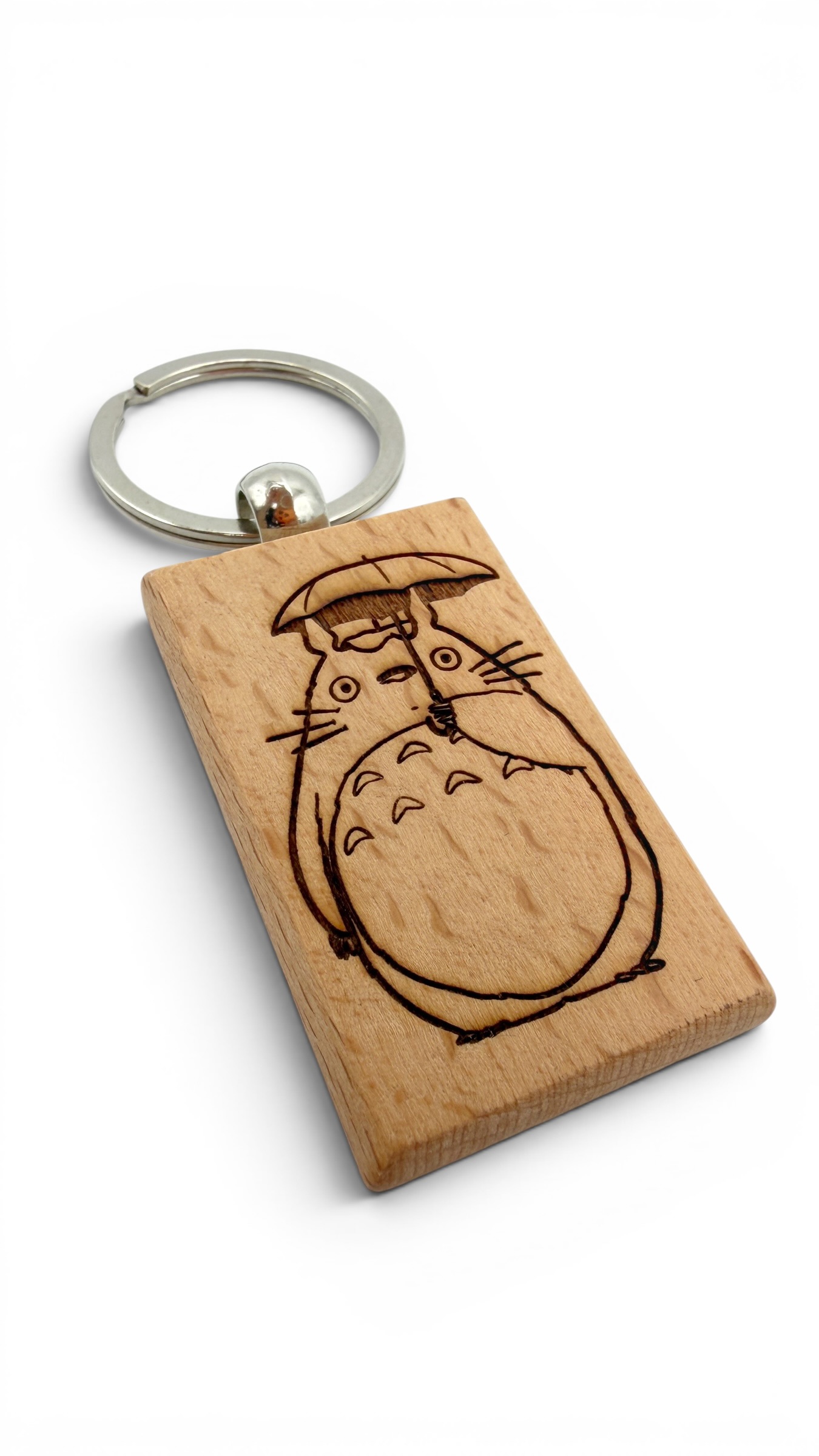Totoro - Portachiavi in legno inciso 