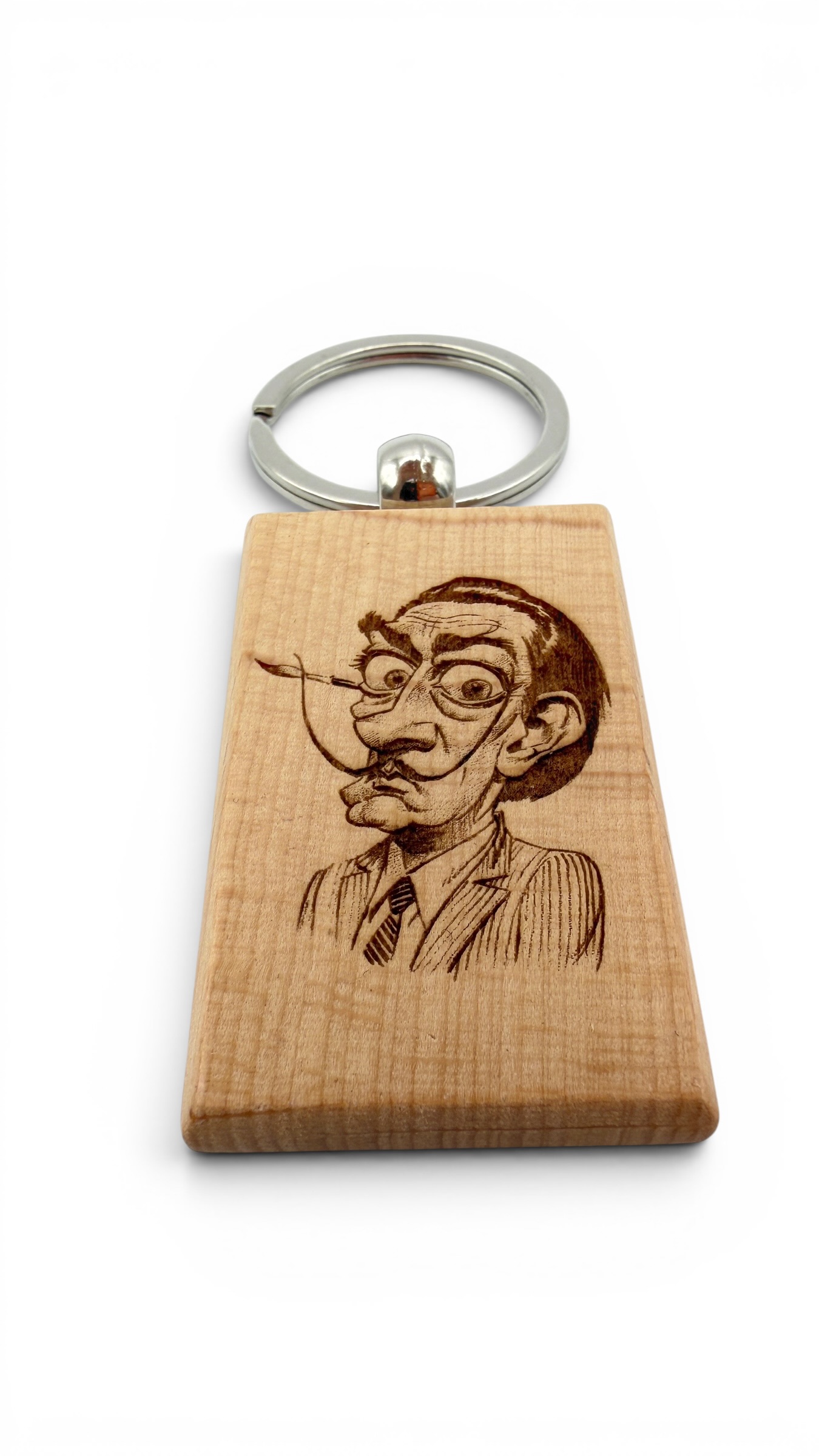 Dali - Portachiavi in legno inciso 