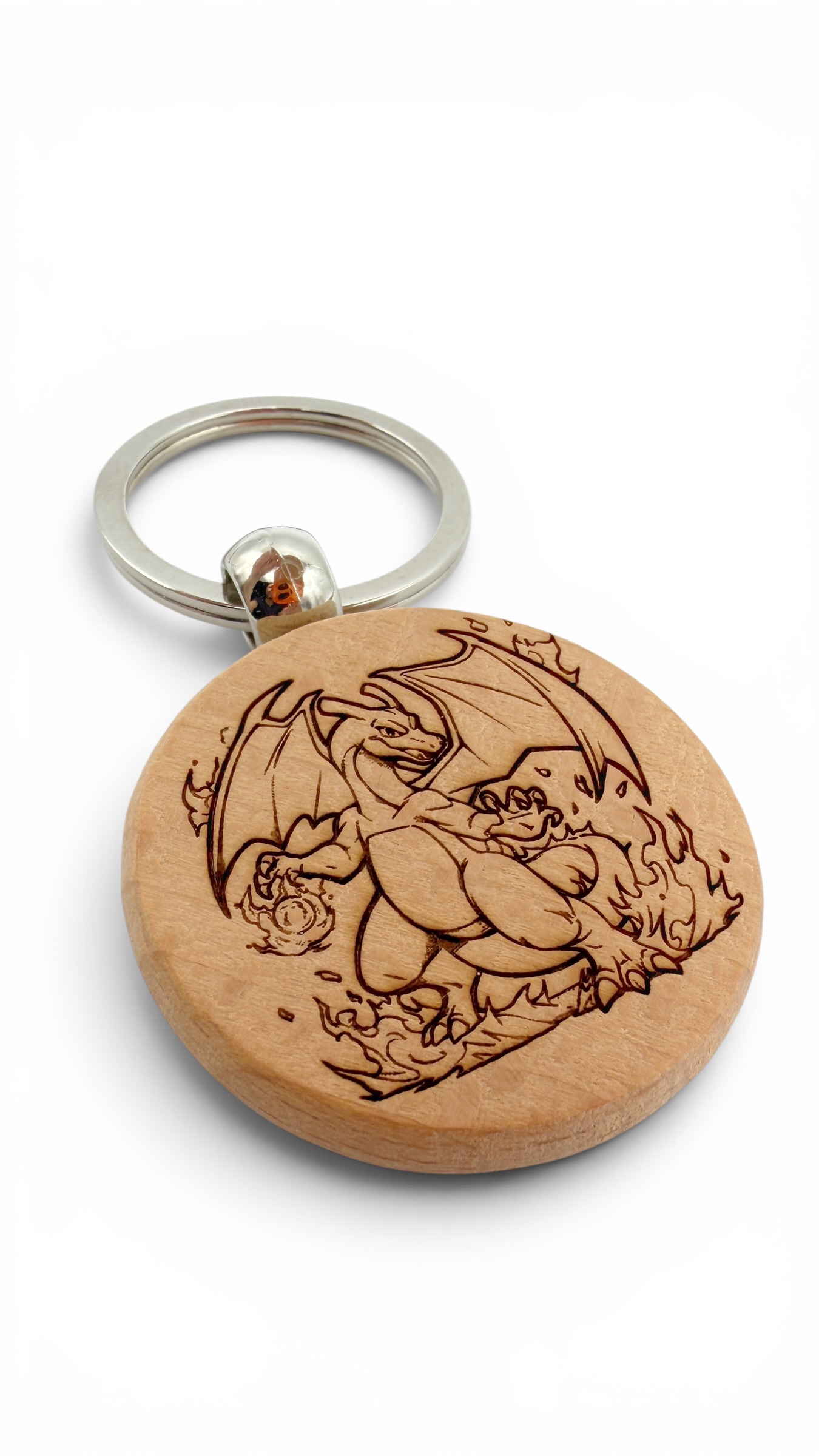 Charizard Pokemon - Portachiavi in legno inciso 