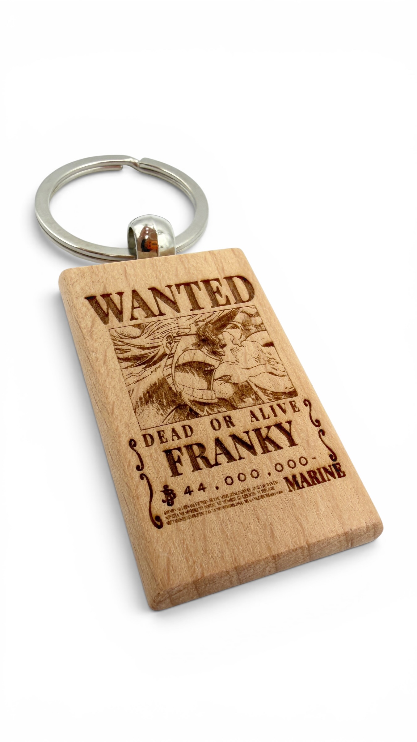 Franky Wanted - Portachiavi in legno inciso