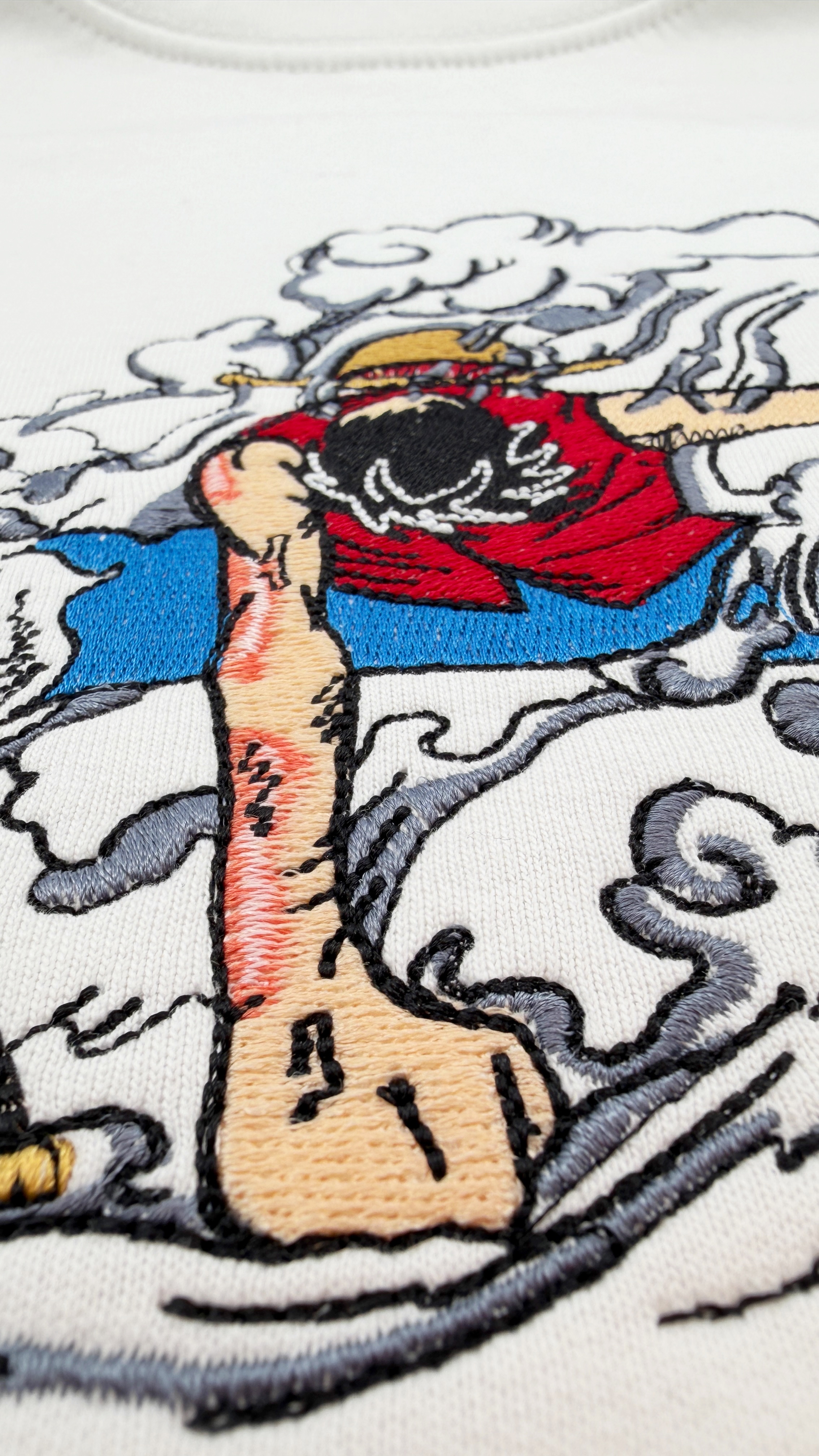 Luffy One Piece Gear 2 - Felpa ricamata