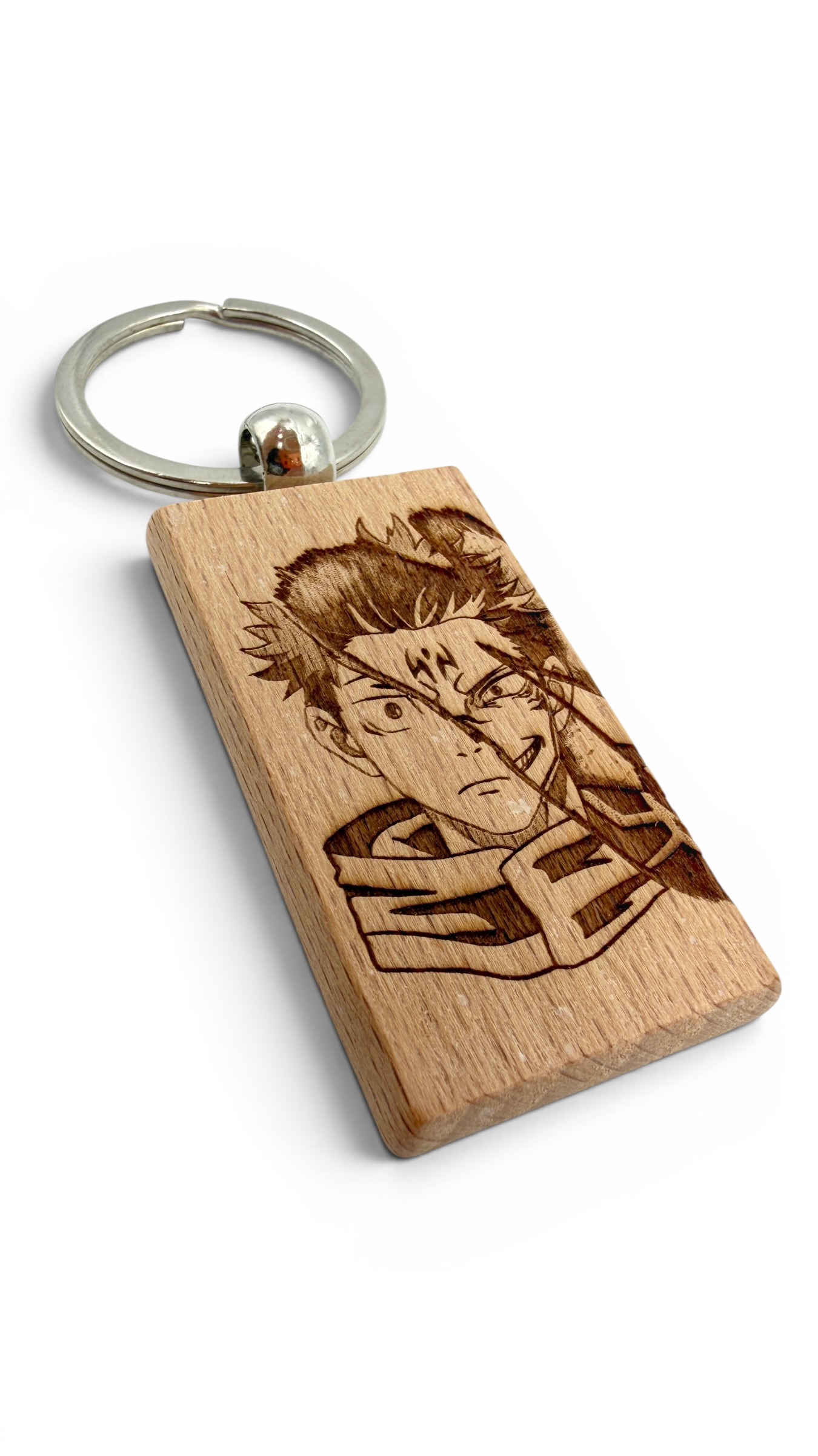  Yuji Itadori e Sukuna Jujutsu kaisen - Portachiavi in legno inciso 