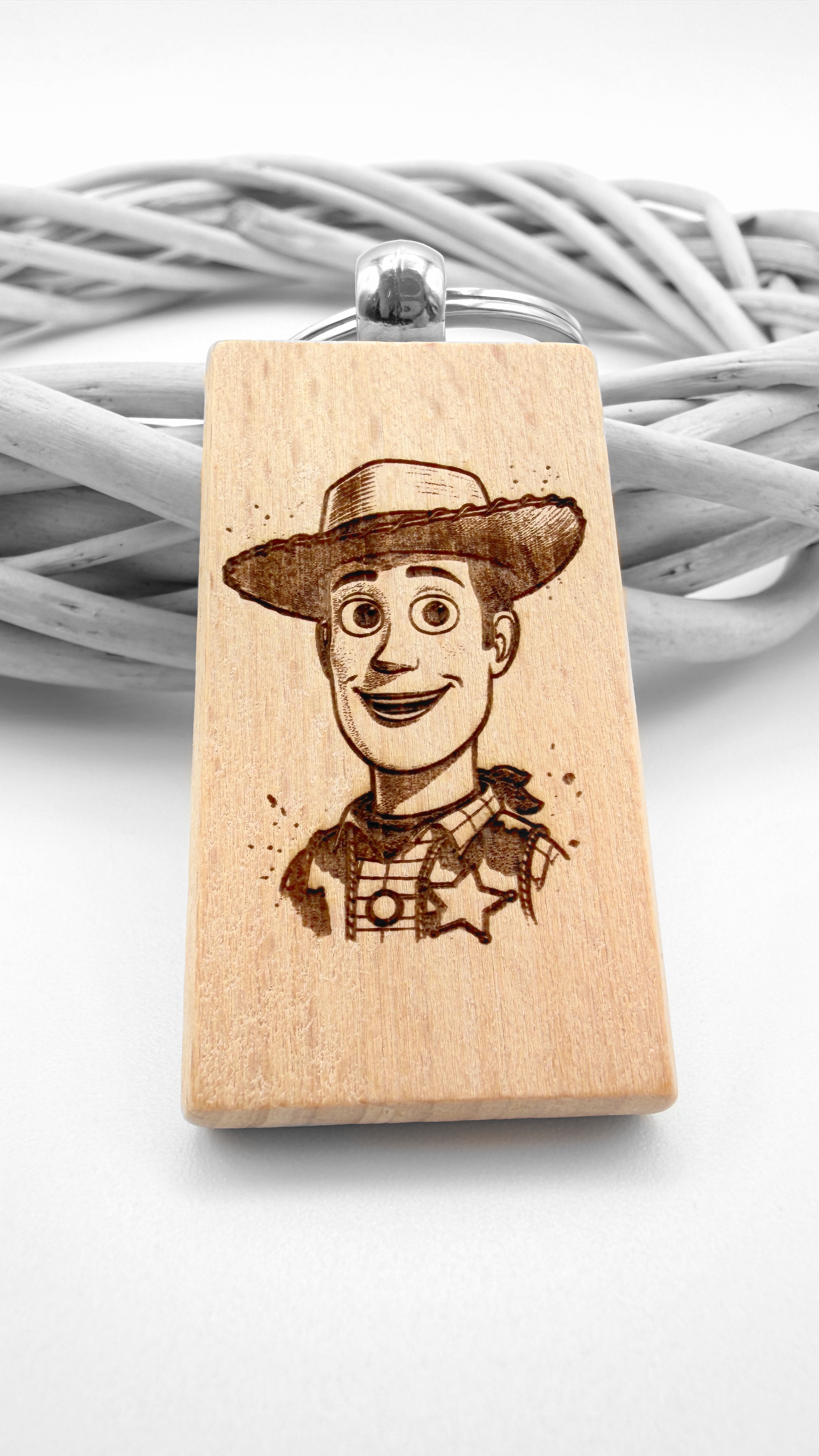Woody Toy Story - Portachiavi in legno inciso 