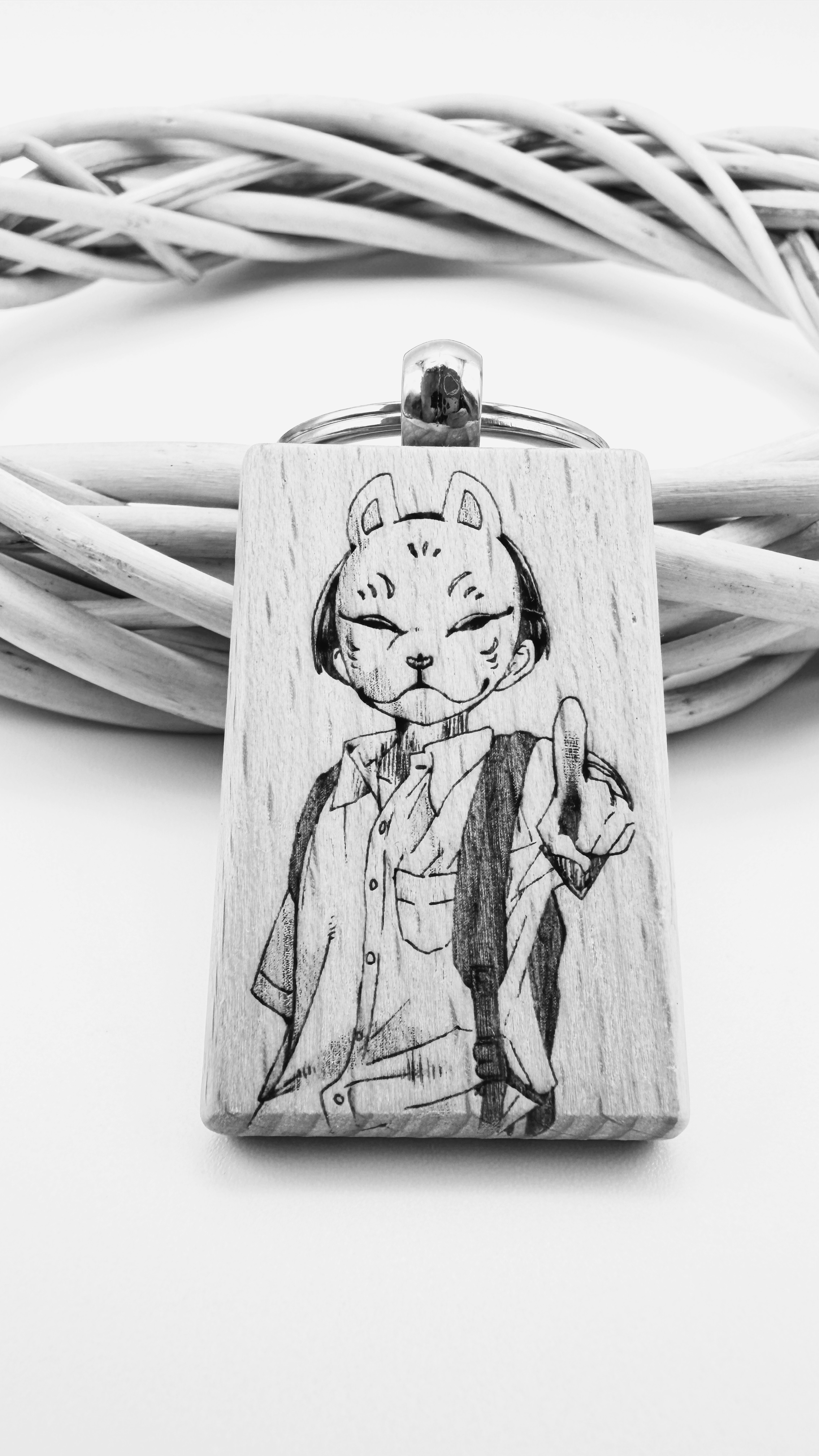 Kyotaro The dangers in my heart - Portachiavi in legno inciso 