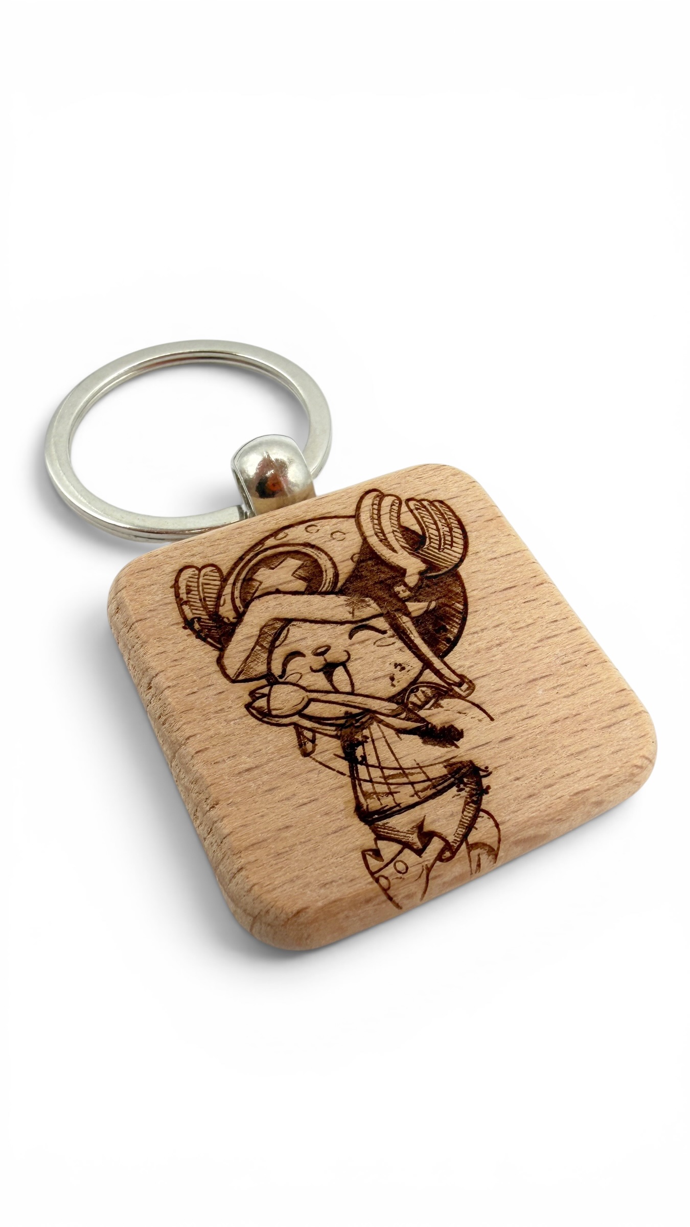 Chopper One Piece - Portachiavi in legno inciso