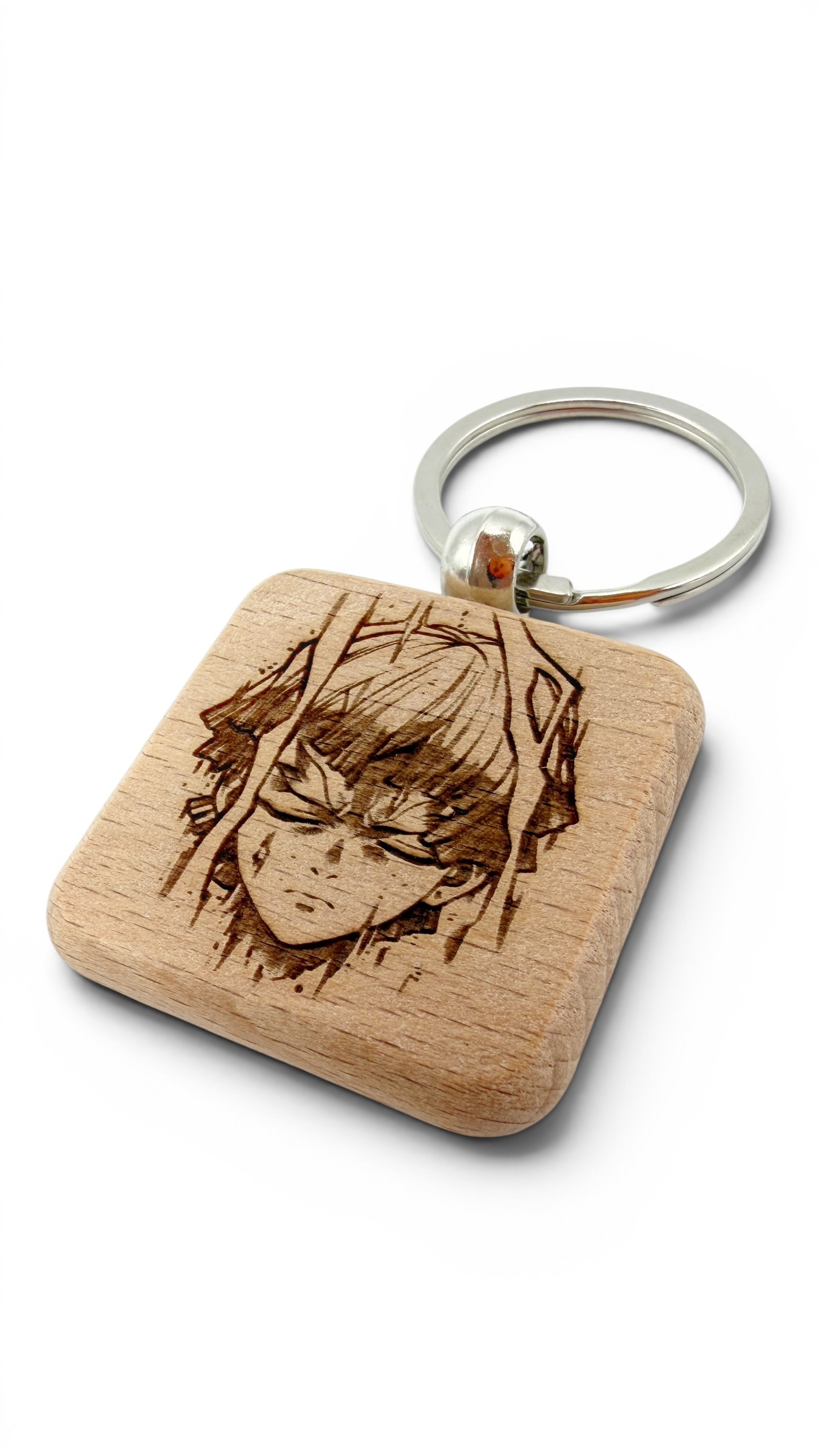 Zenitsu Demon Slayer - Portachiavi in legno inciso 
