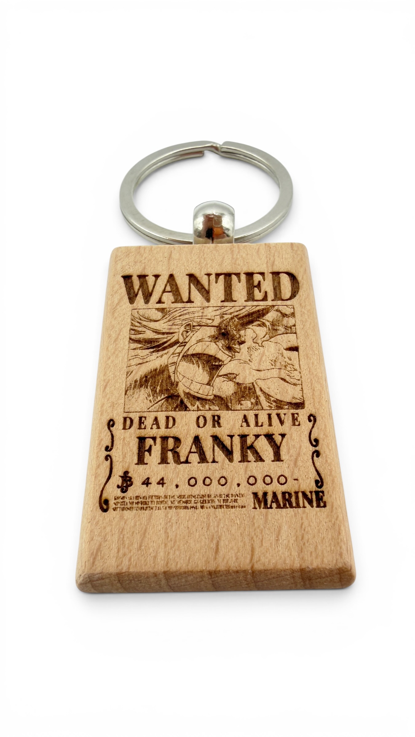 Franky Wanted - Portachiavi in legno inciso 
