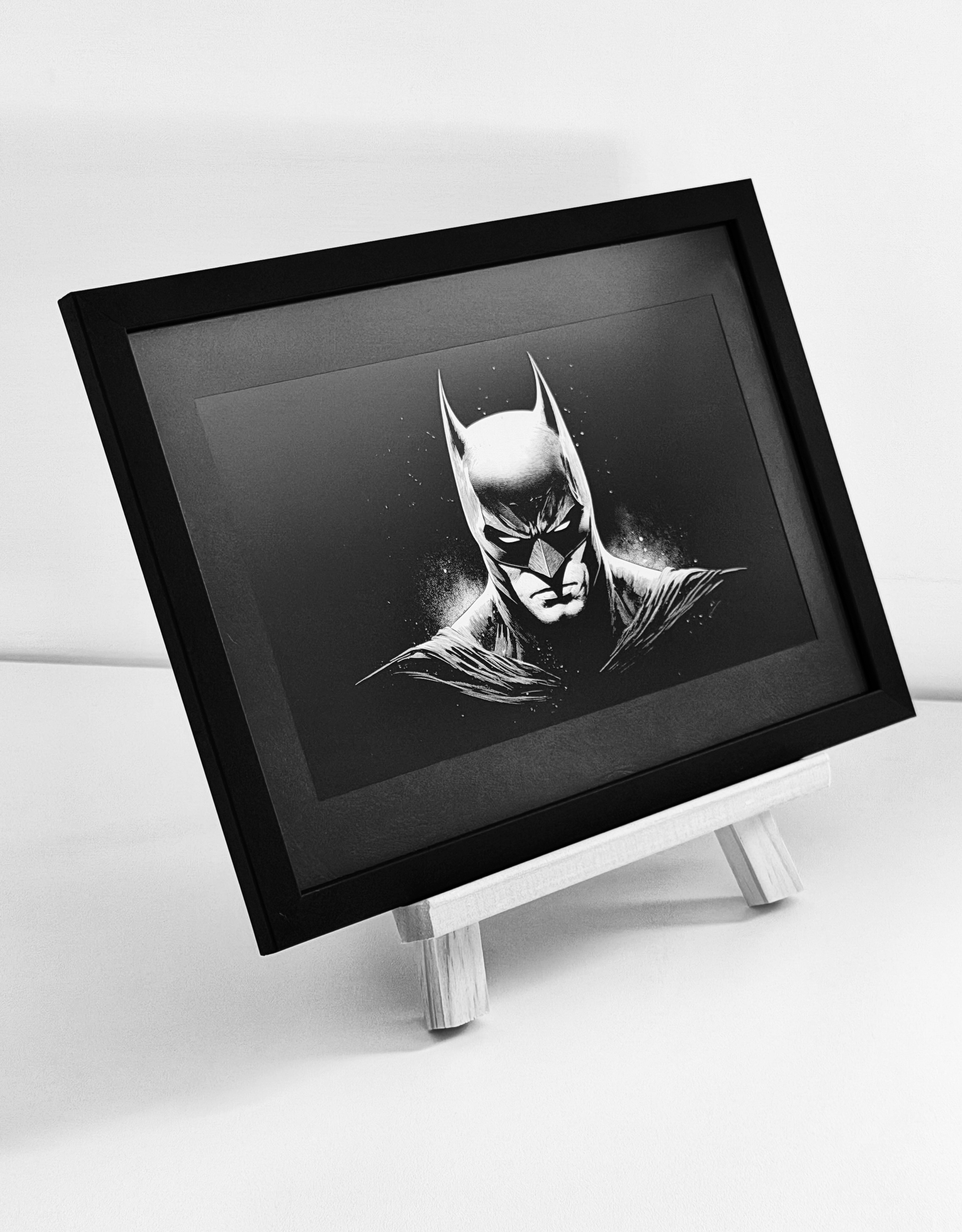 Batman - Quadro inciso su alluminio con cornice