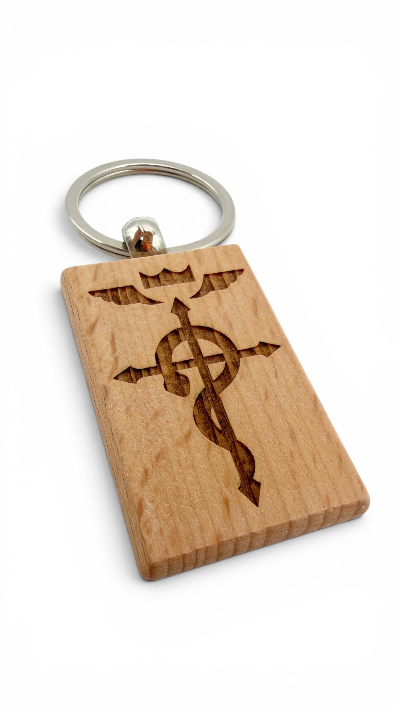 Flamel Fullmetal Alchemist - Portachiavi in legno inciso 