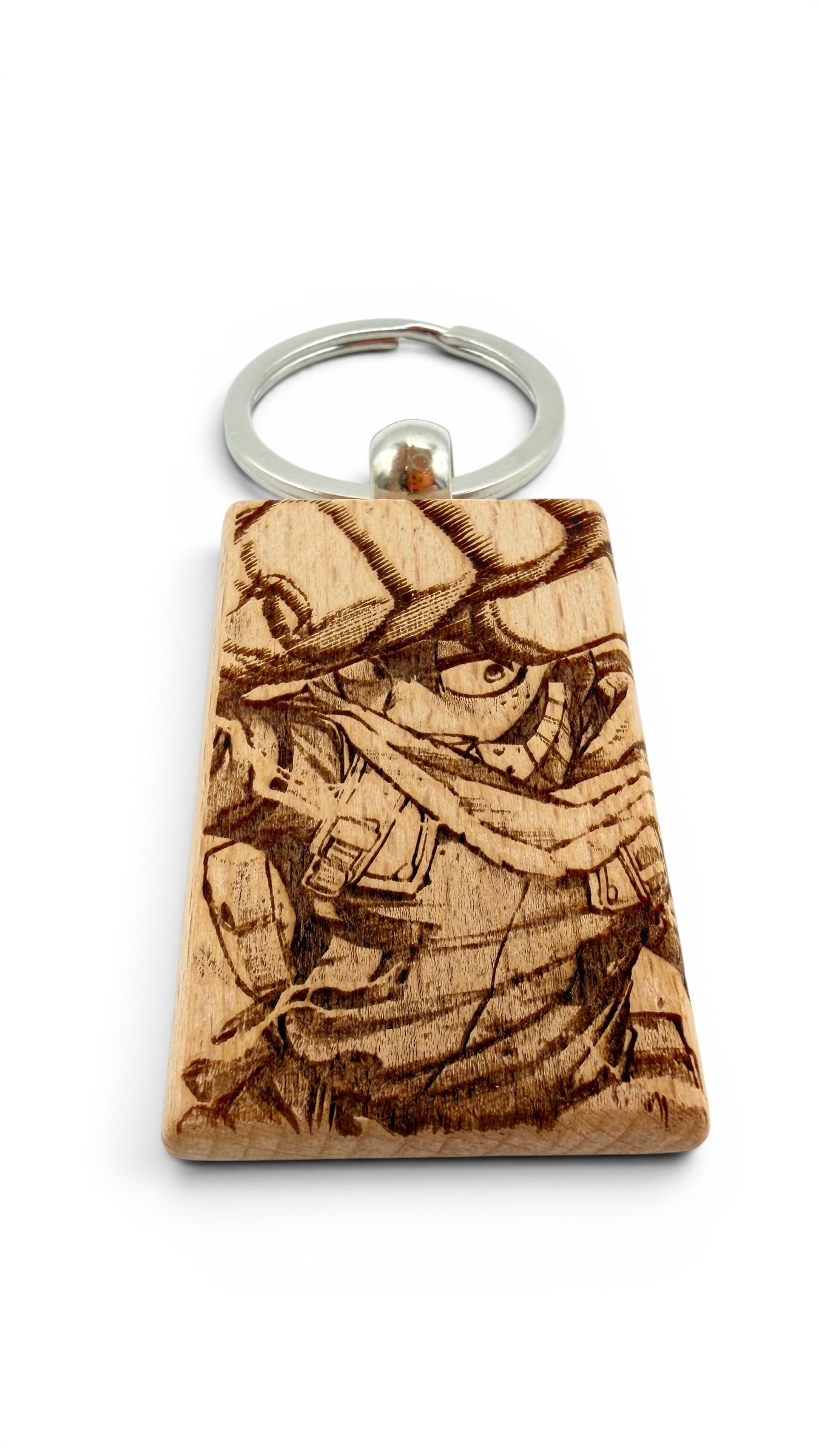 Deku Fight My hero accademia - Portachiavi in legno inciso 
