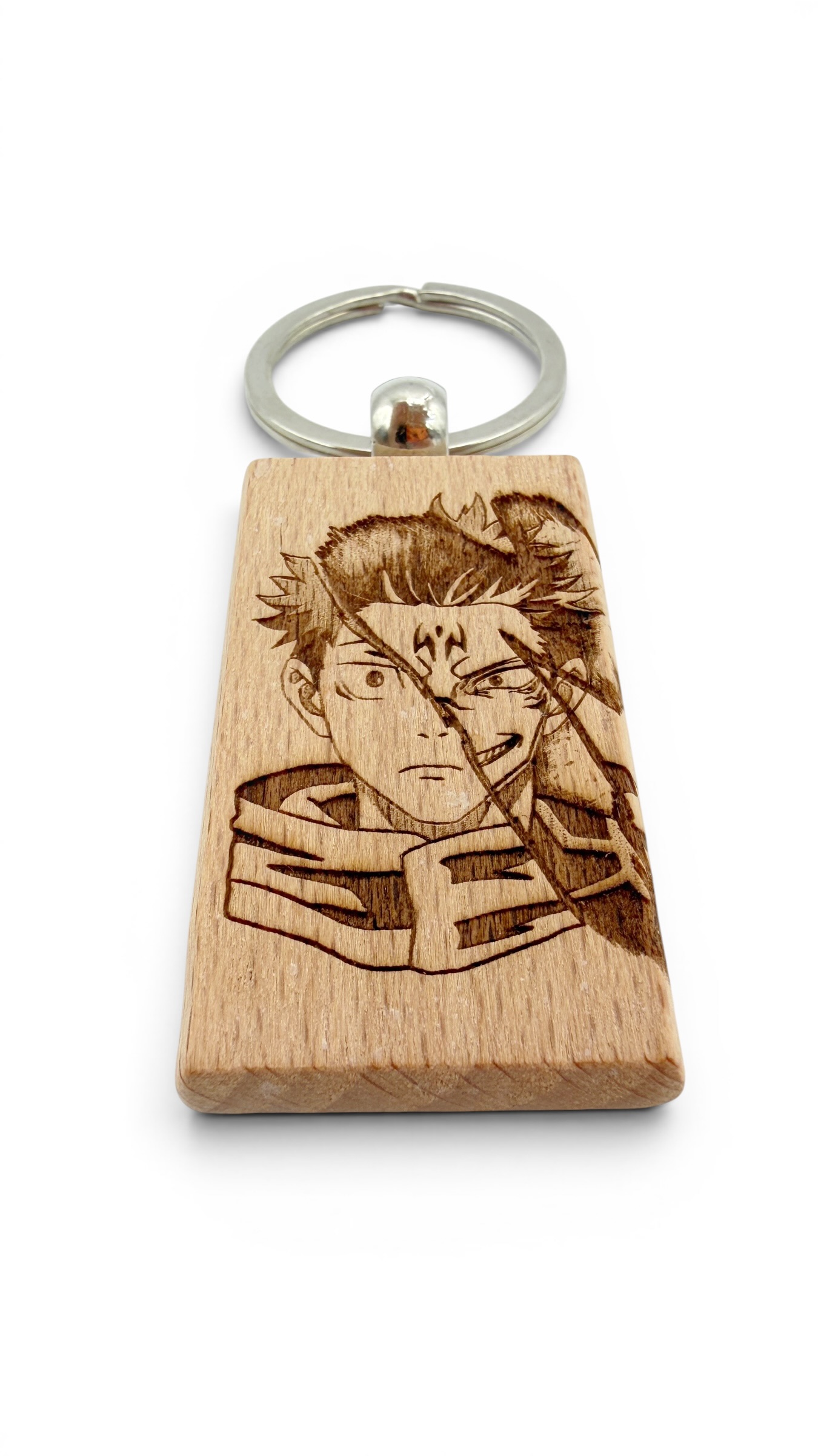  Yuji Itadori e Sukuna Jujutsu kaisen - Portachiavi in legno inciso 