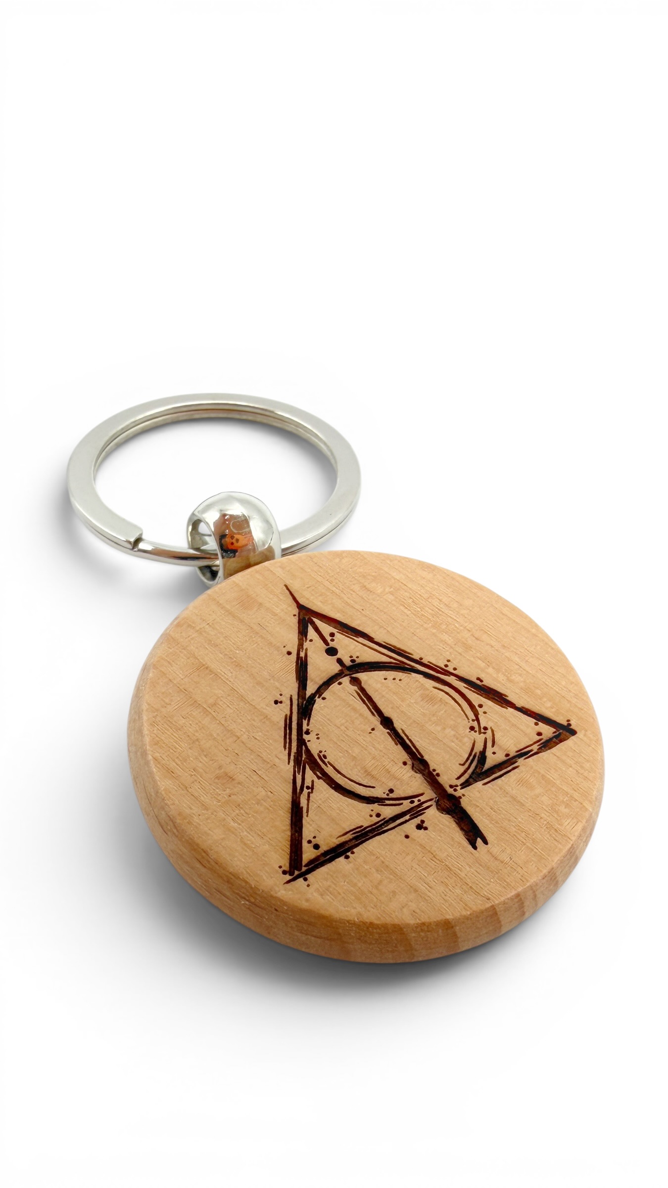 Harry Potter Doni della morte - Portachiavi in legno inciso 