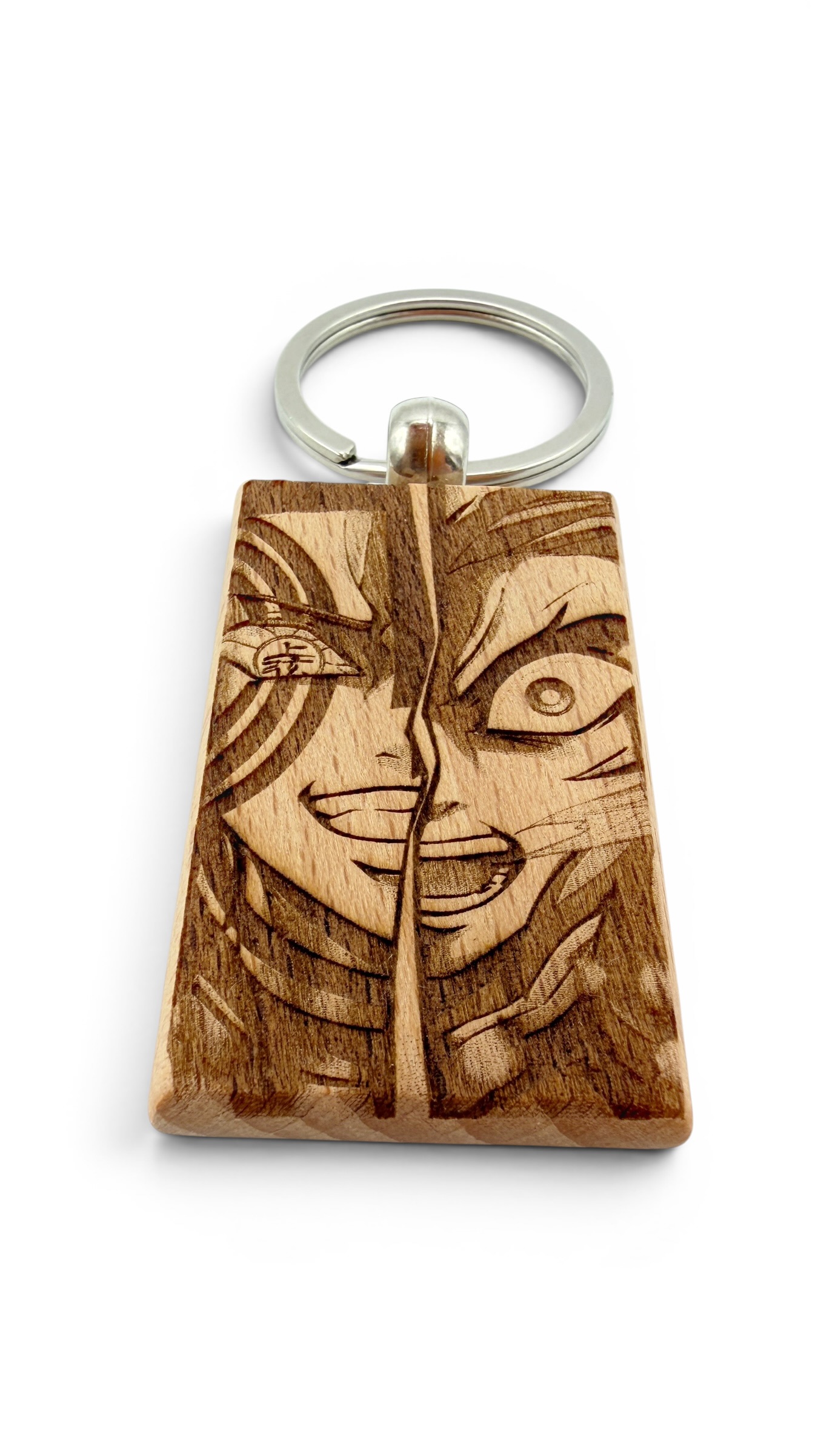 Rengoku e Akaza Demon Slayer - Portachiavi in legno inciso 