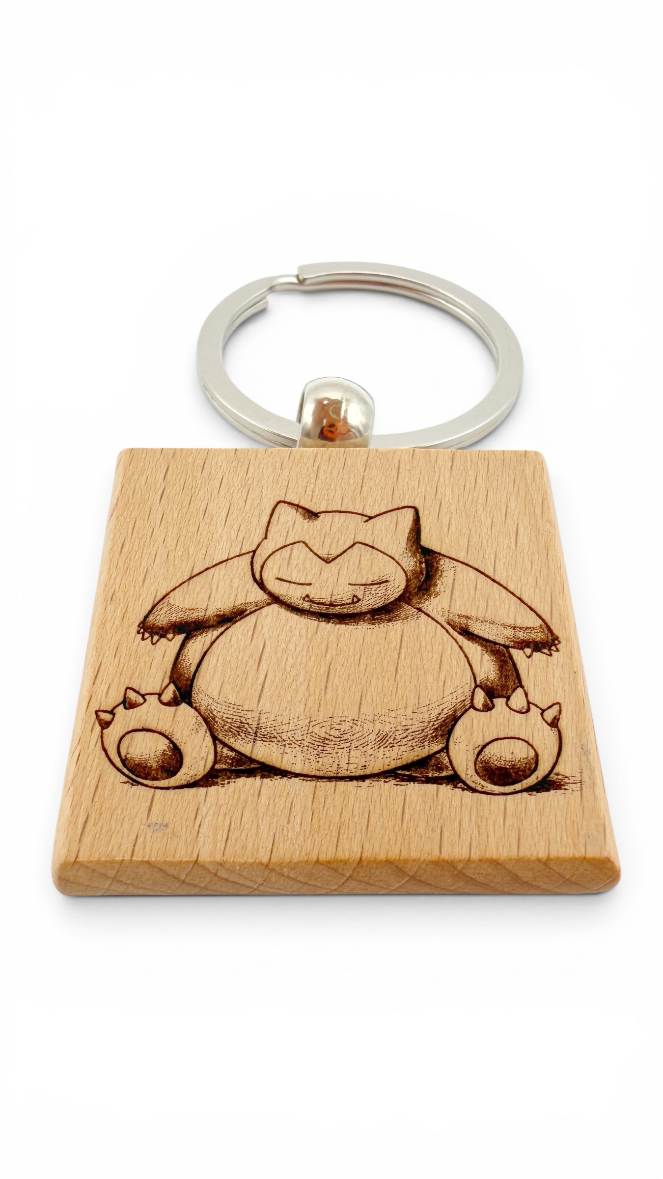Snorlax Pokemon - Portachiavi in legno inciso 