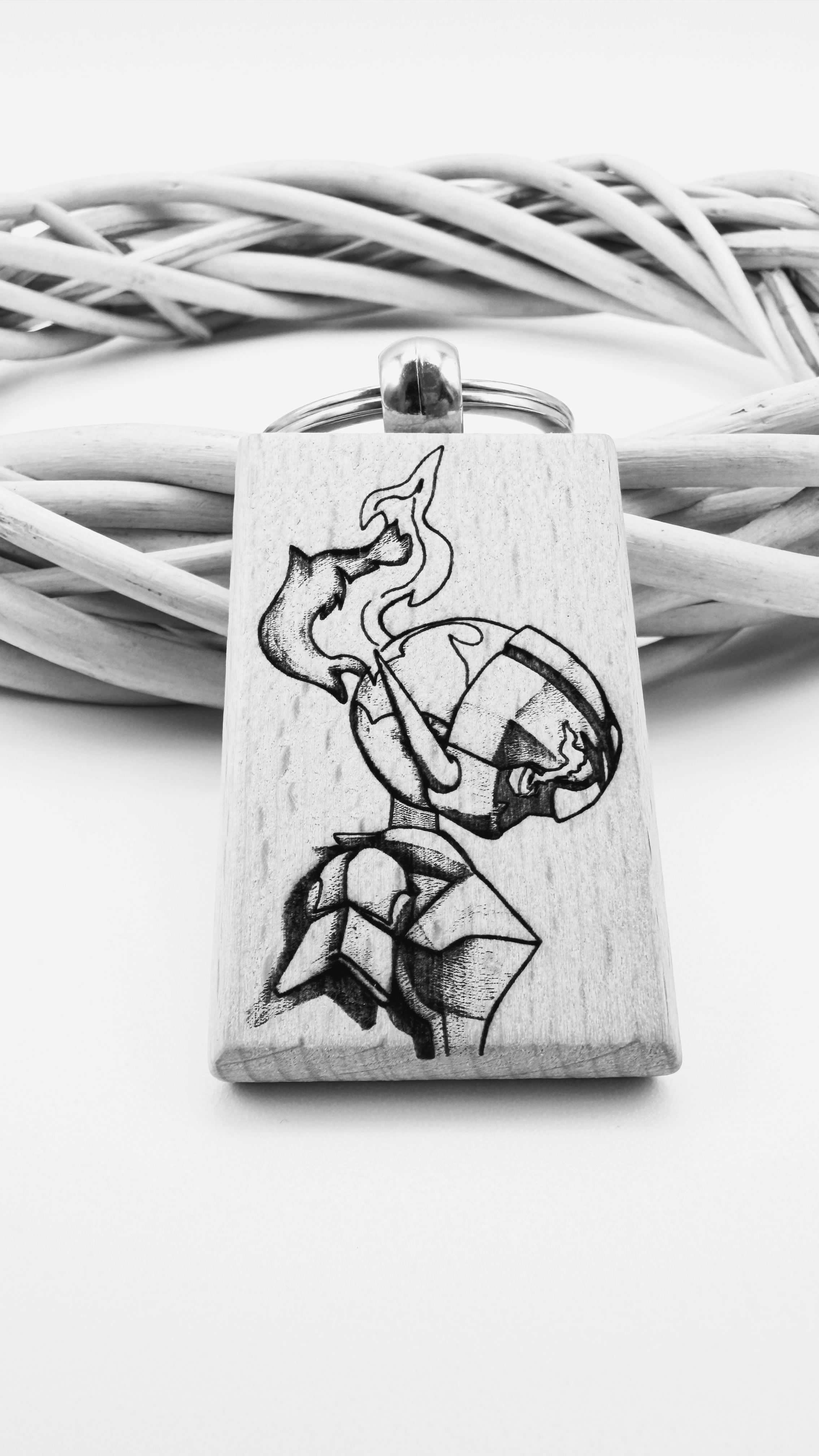 Ceruledge Pokemon - Portachiavi in legno inciso 
