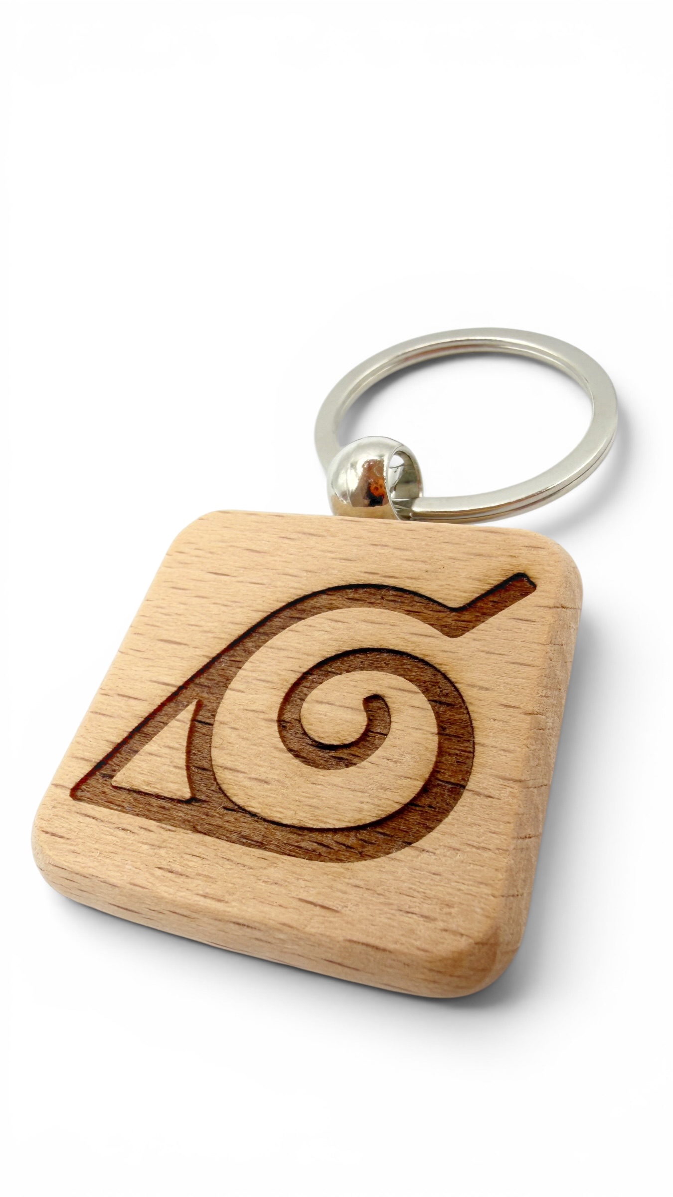 Foglia Naruto - Portachiavi in legno inciso 