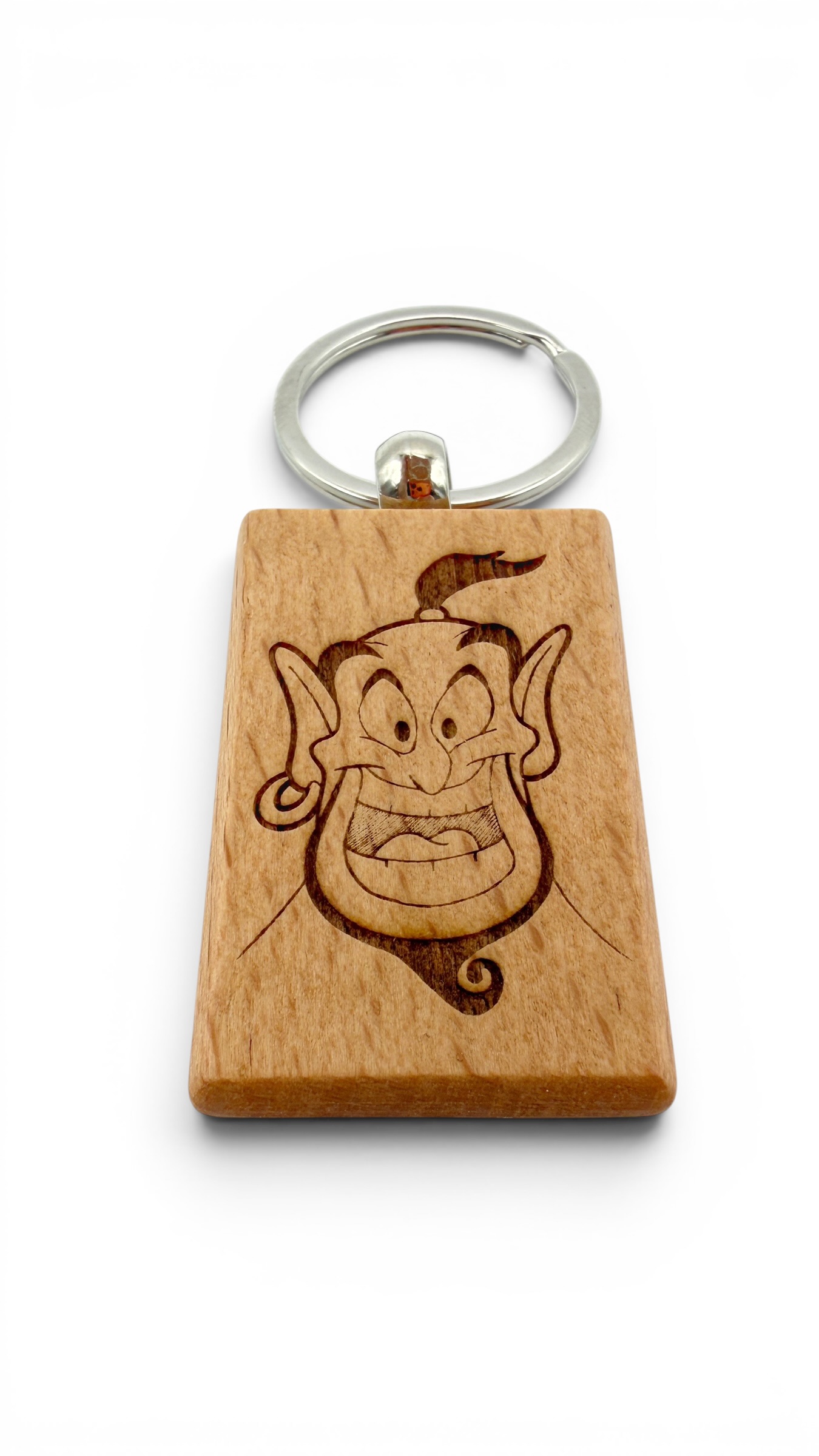 Genio Aladin - Portachiavi in legno inciso 