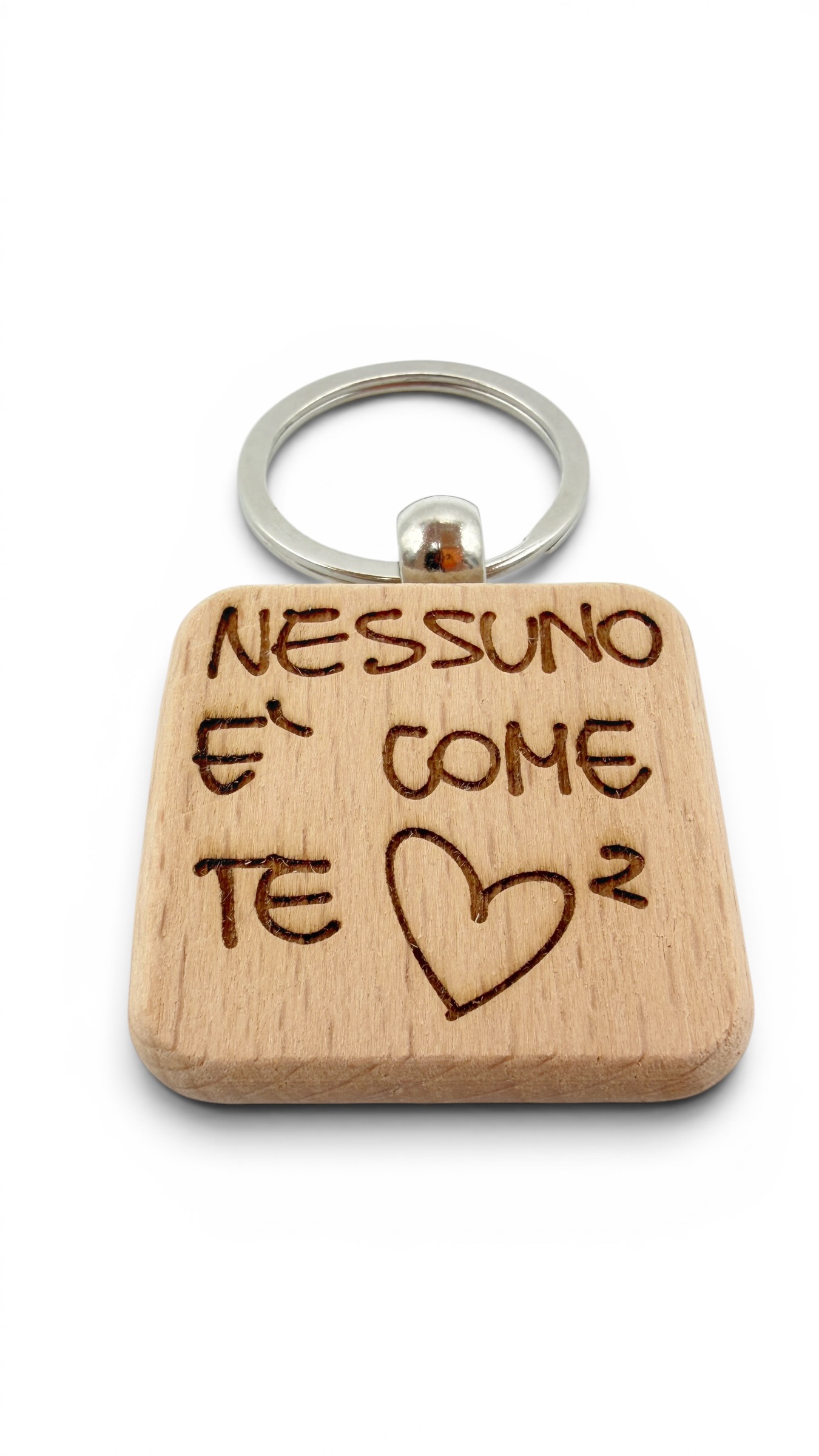 Nessuno è come te - Portachiavi in legno inciso 