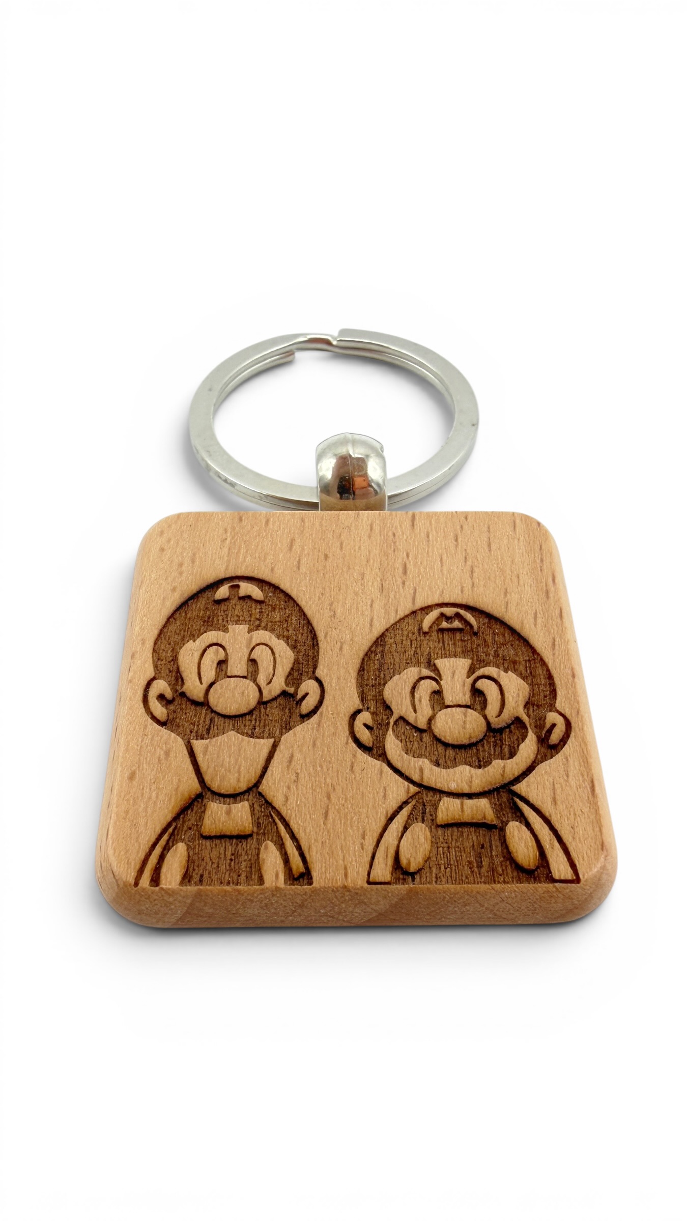 Super Mario - Portachiavi in legno inciso 