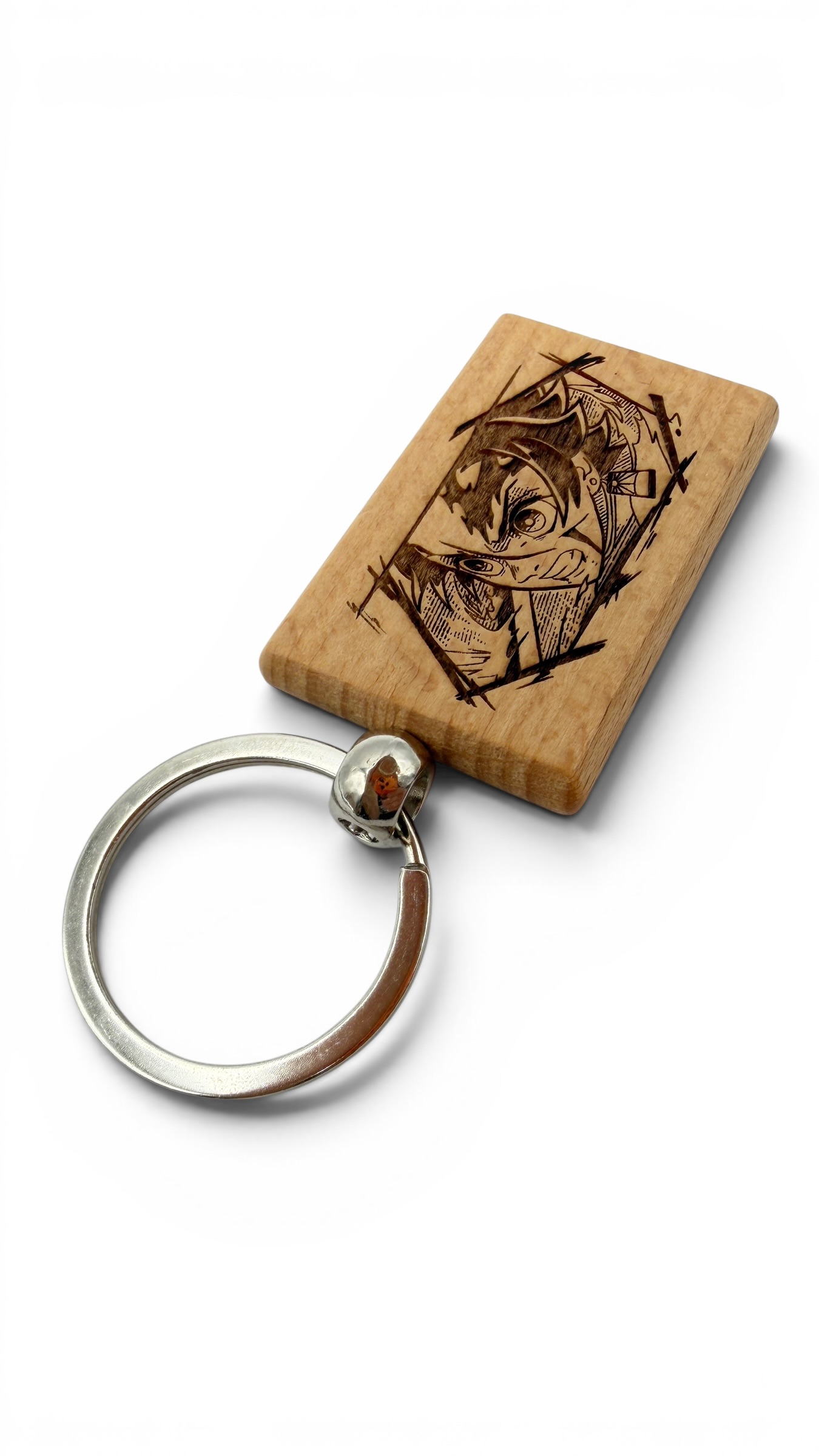 Tanjiro Demon Slayer - Portachiavi in legno inciso 