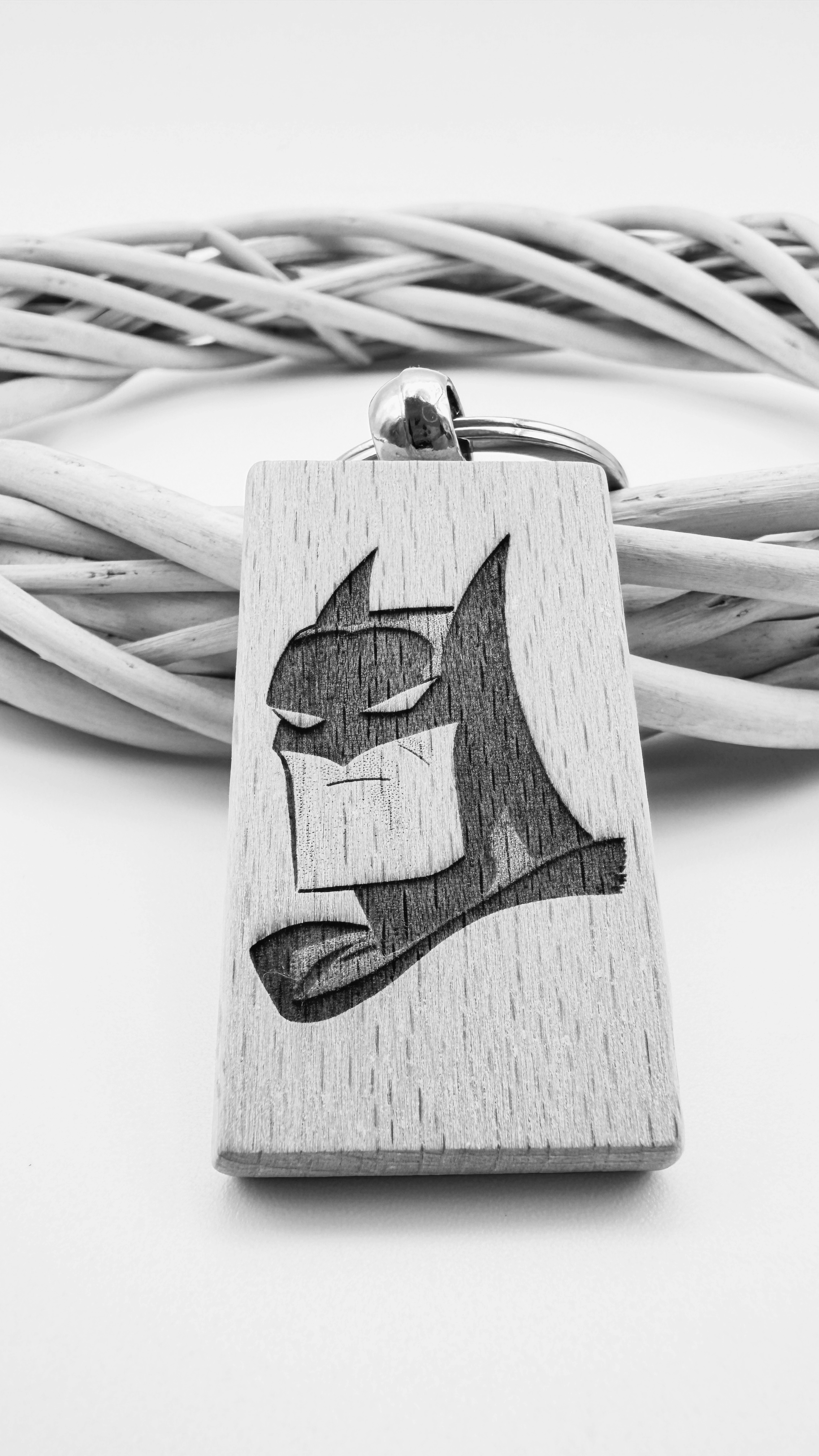 Batman - Portachiavi in legno inciso 