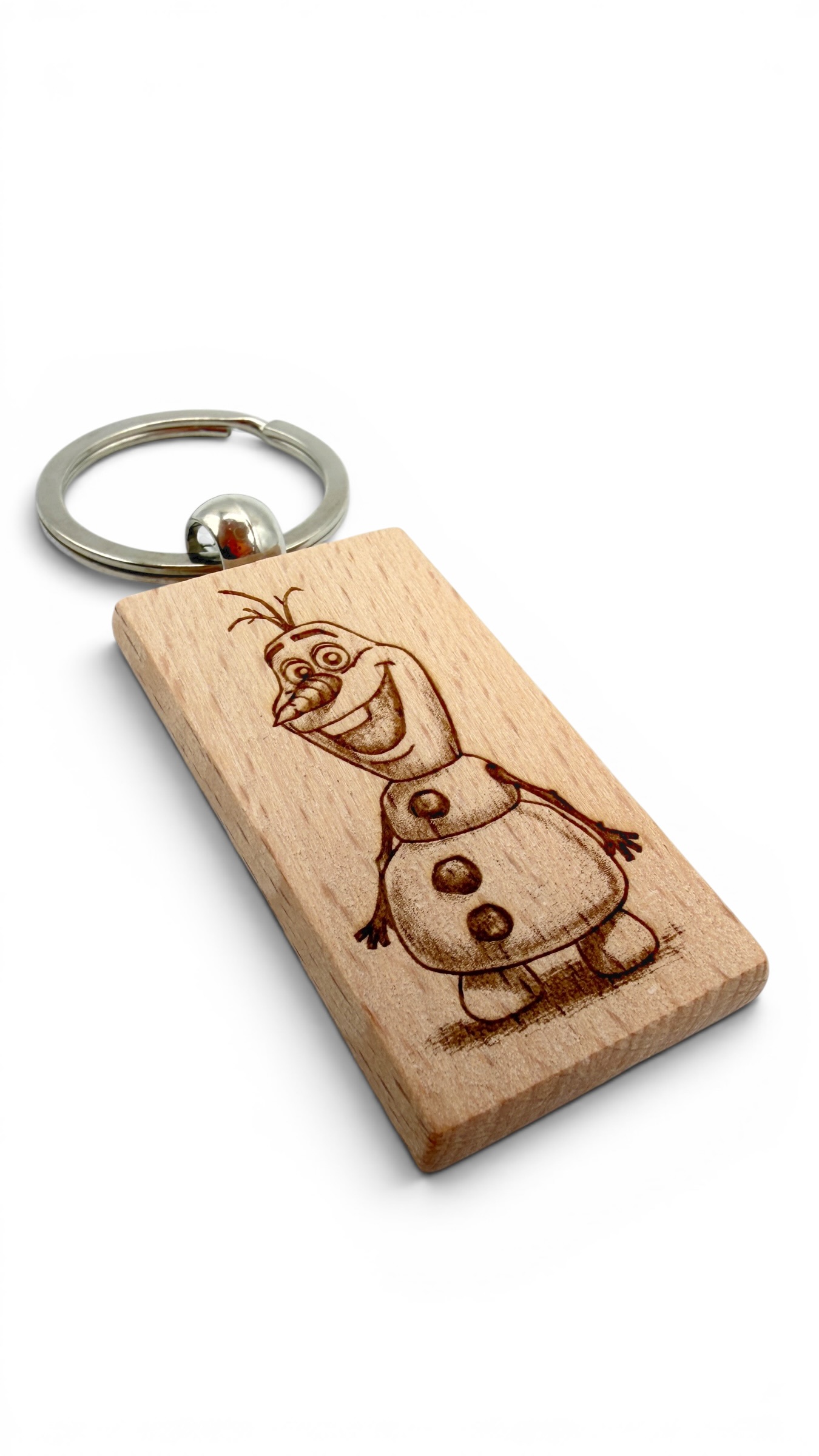 Olaf Frozen - Portachiavi in legno inciso 