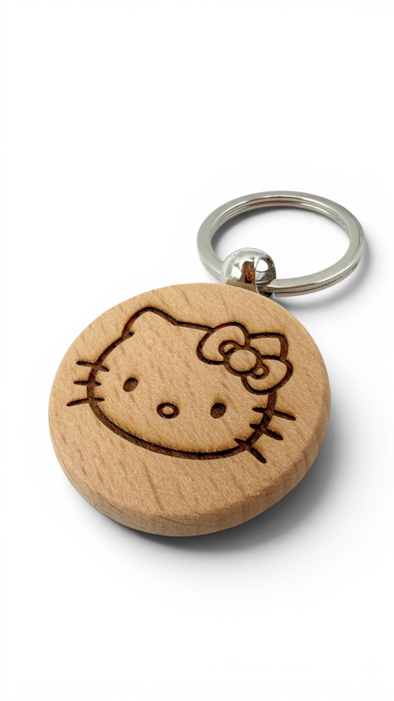 Hello Kitty - Portachiavi in legno inciso 