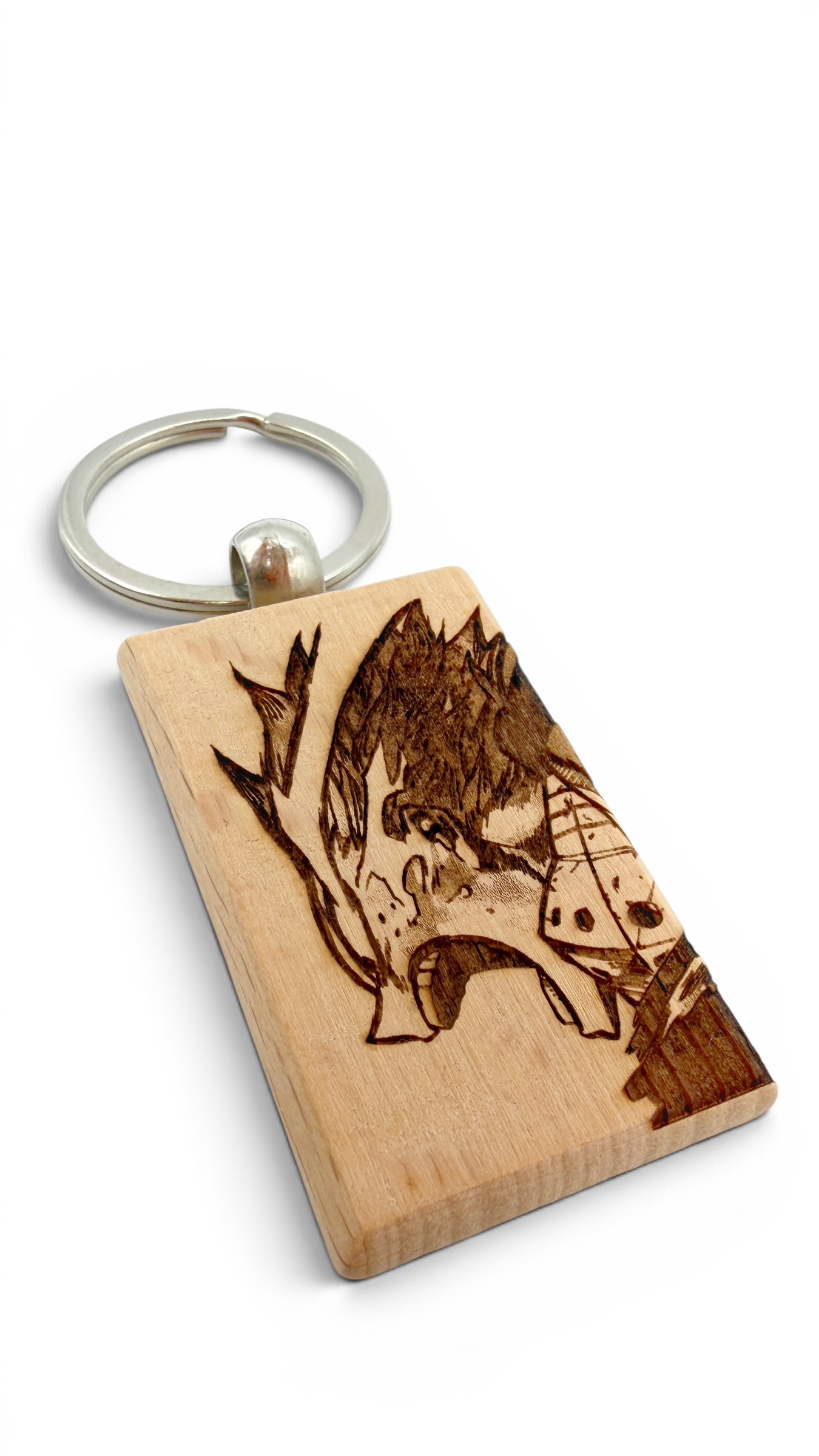 Deku 100% My hero accademia - Portachiavi in legno inciso 