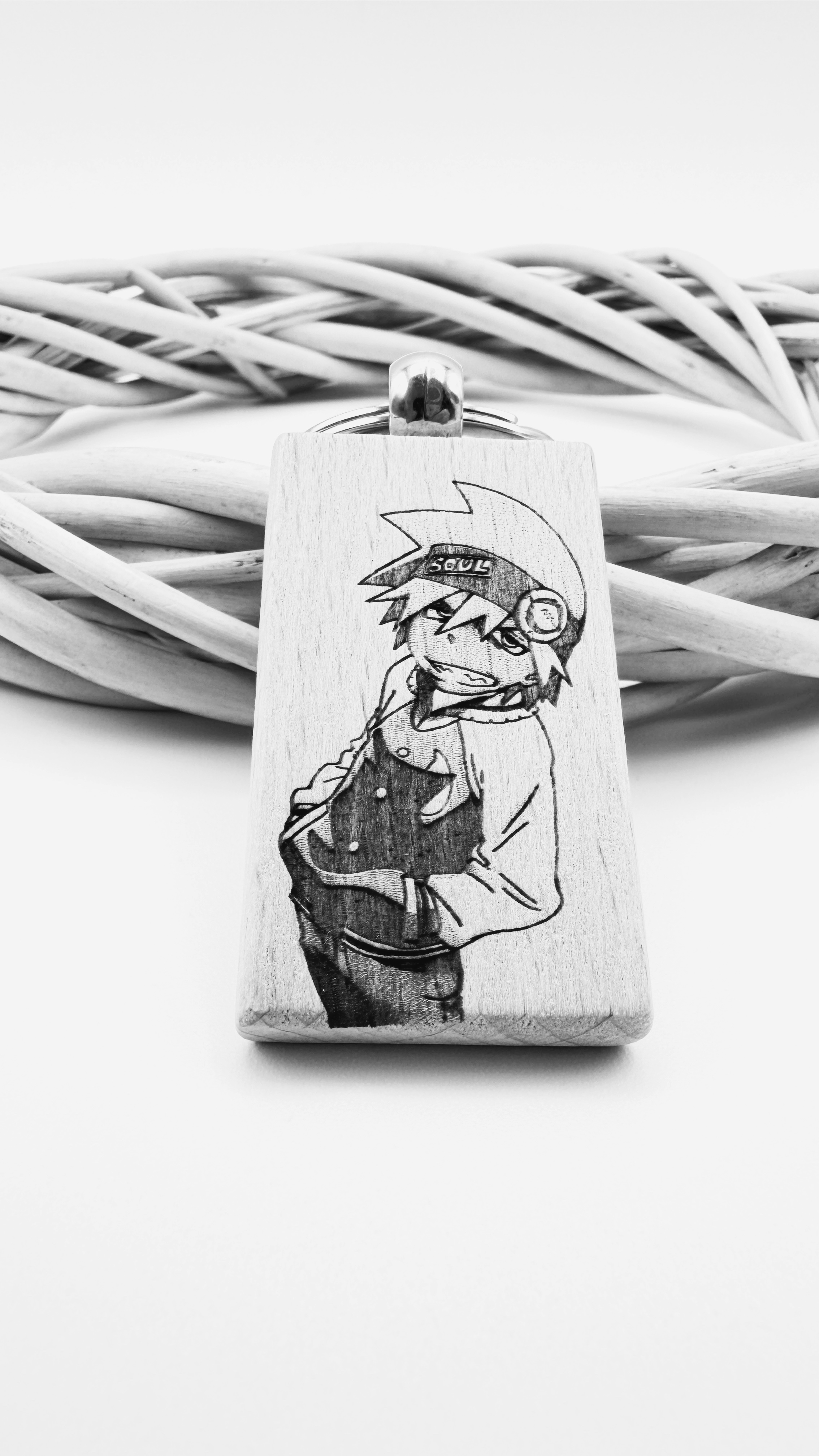 Evans Soul Eater - Portachiavi in legno inciso 