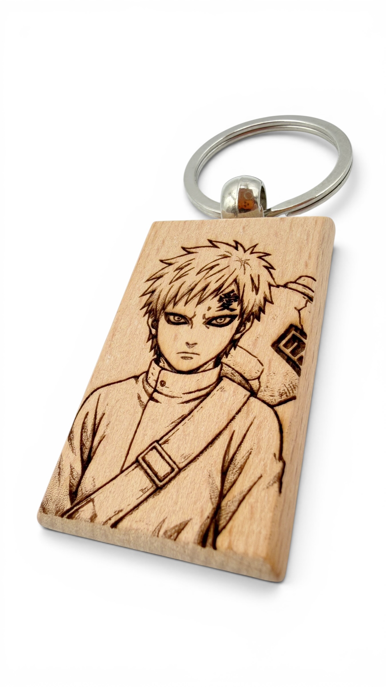 Gaara Naruto - Portachiavi in legno inciso 
