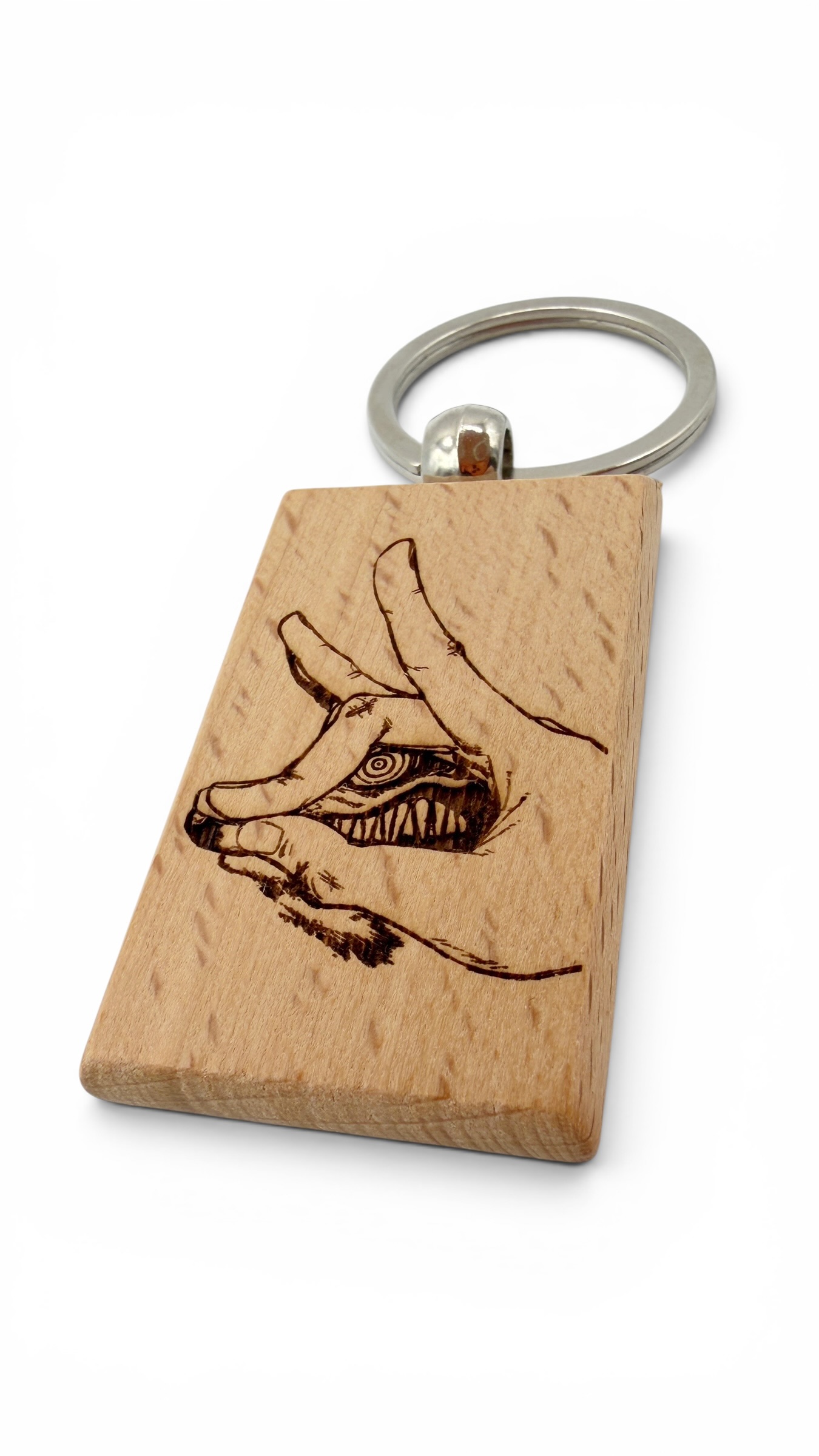 Chainsaw Man Kon - Portachiavi in legno inciso 
