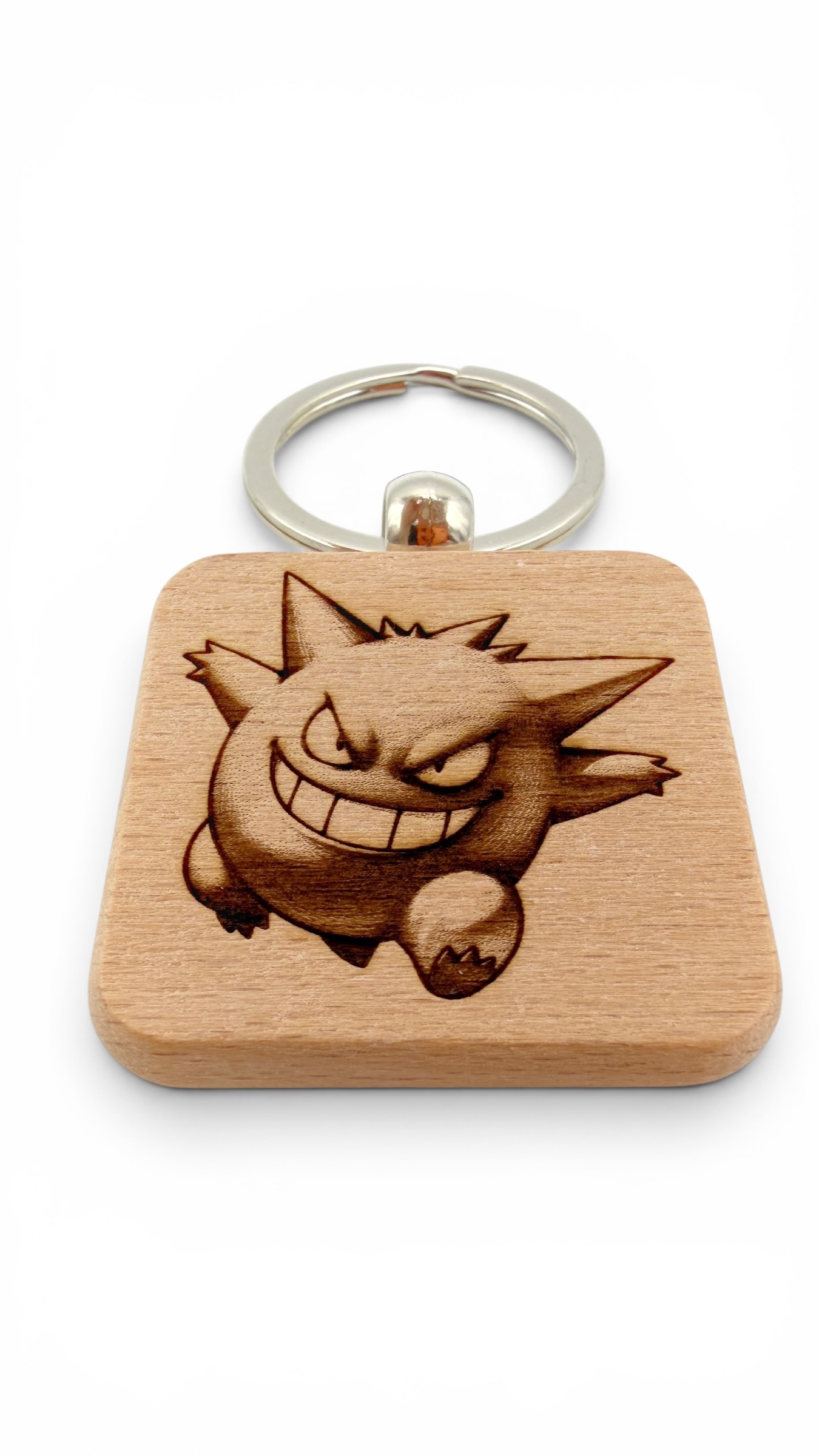 Gengar Pokemon - Portachiavi in legno inciso 
