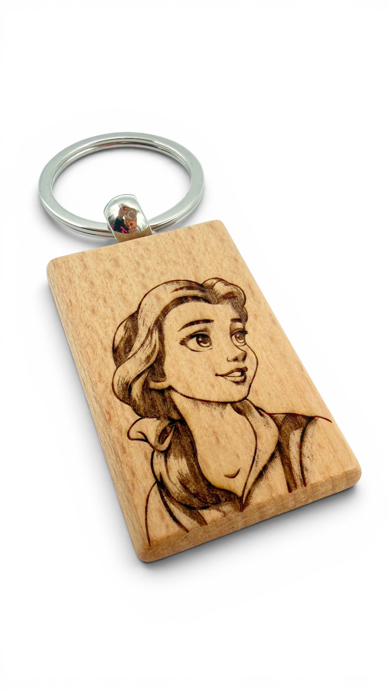 Bella - Portachiavi in legno inciso 