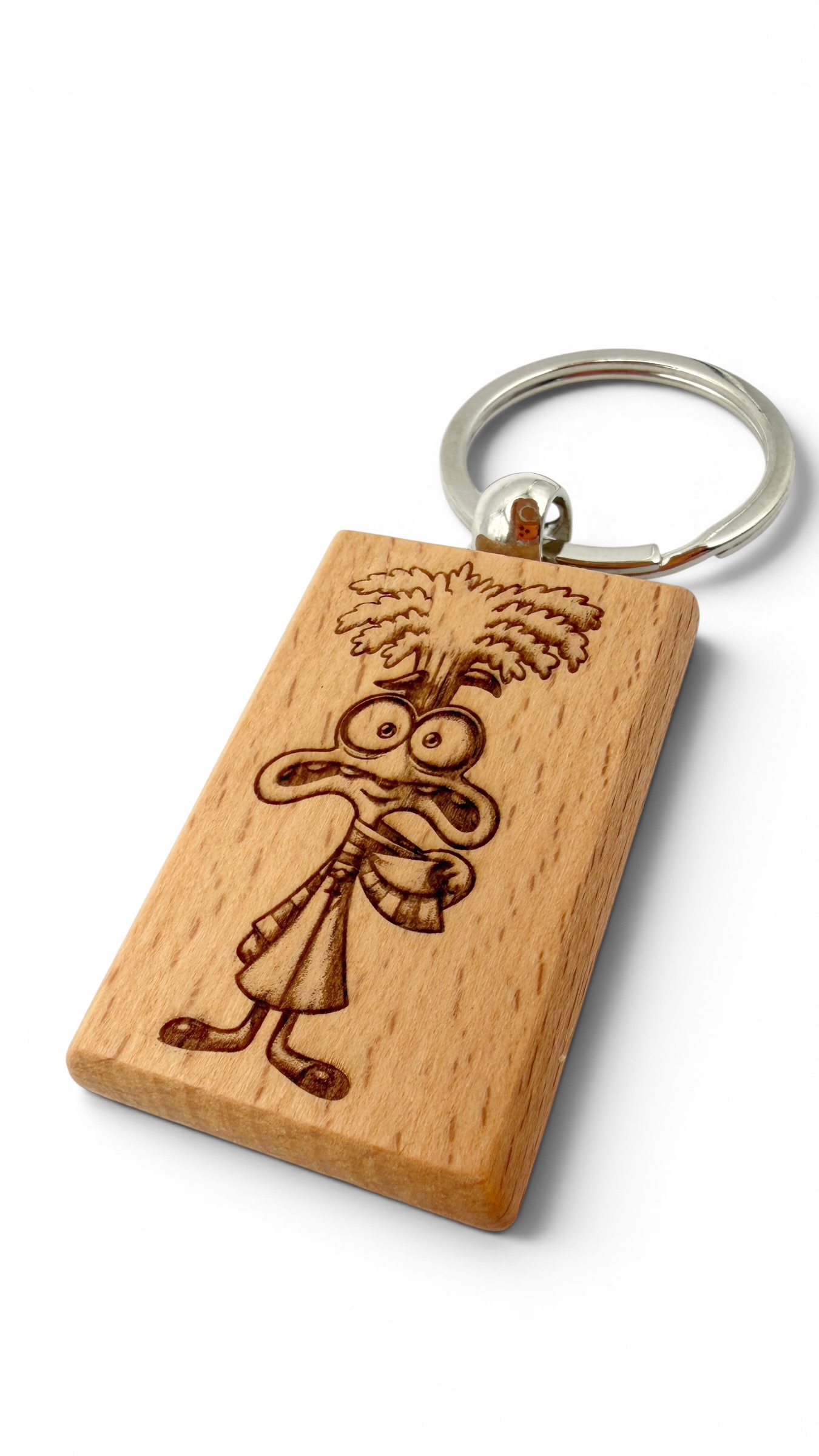Ansia Inside out - Portachiavi in legno inciso 