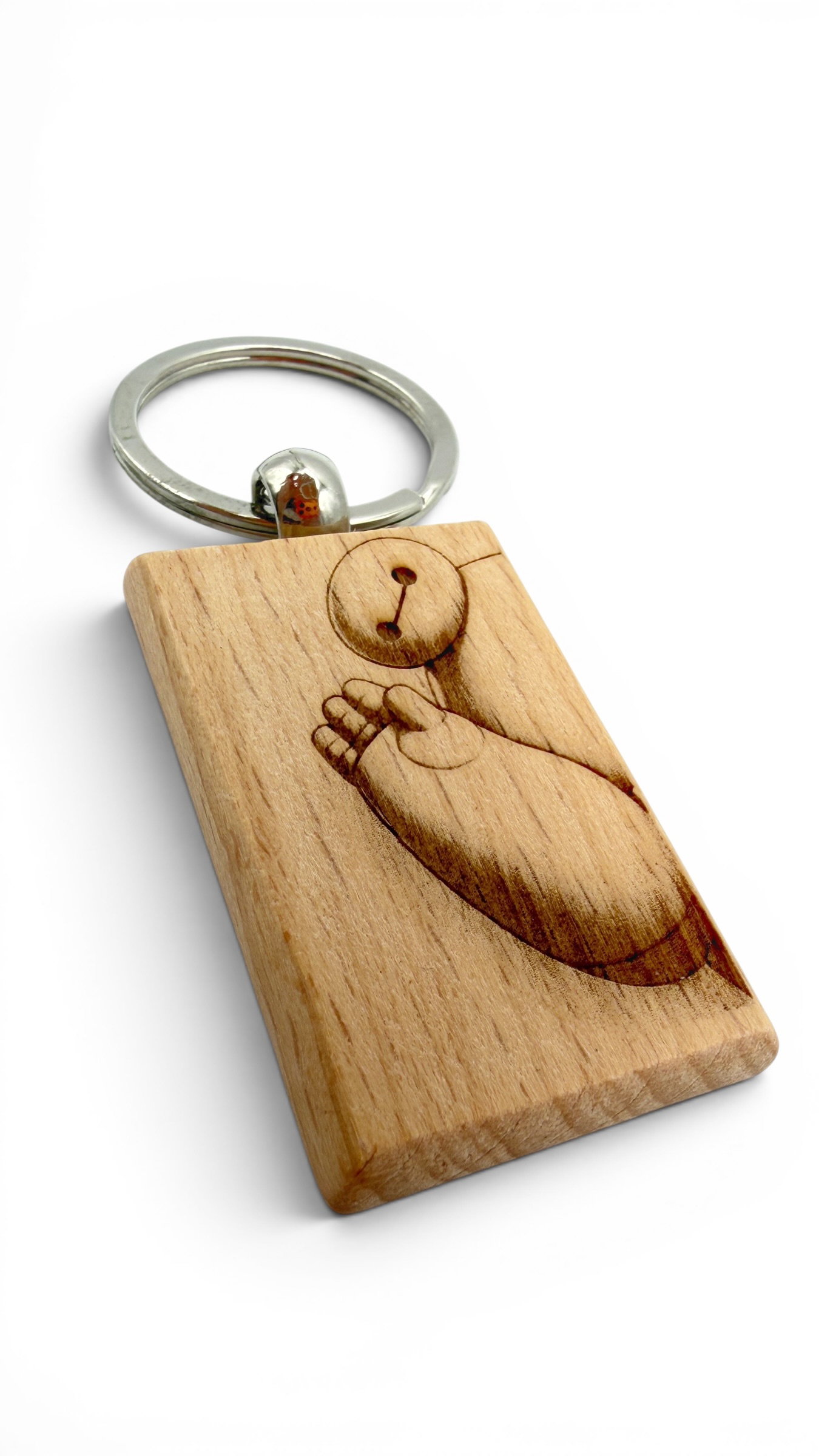 Baymax Big Hero - Portachiavi in legno inciso 