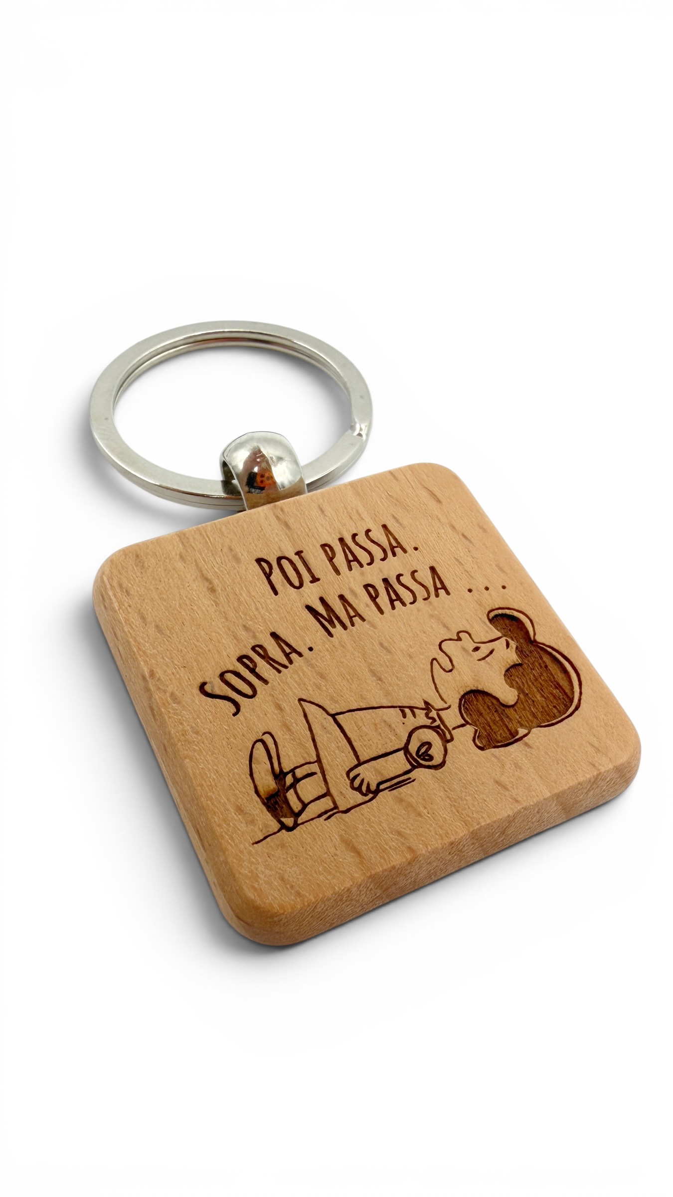 Lucy Snoopy - Portachiavi in legno inciso 