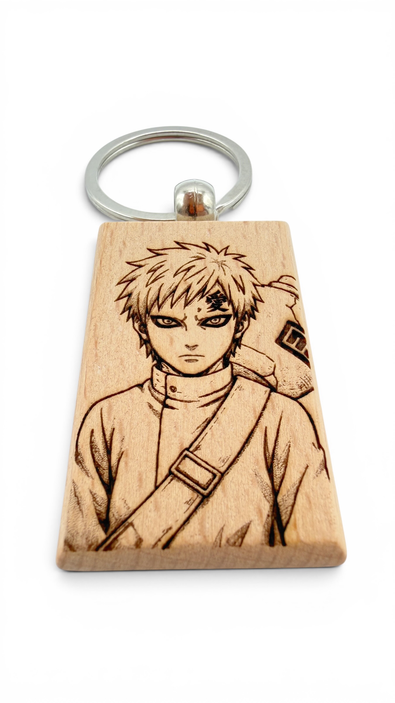Gaara Naruto - Portachiavi in legno inciso 