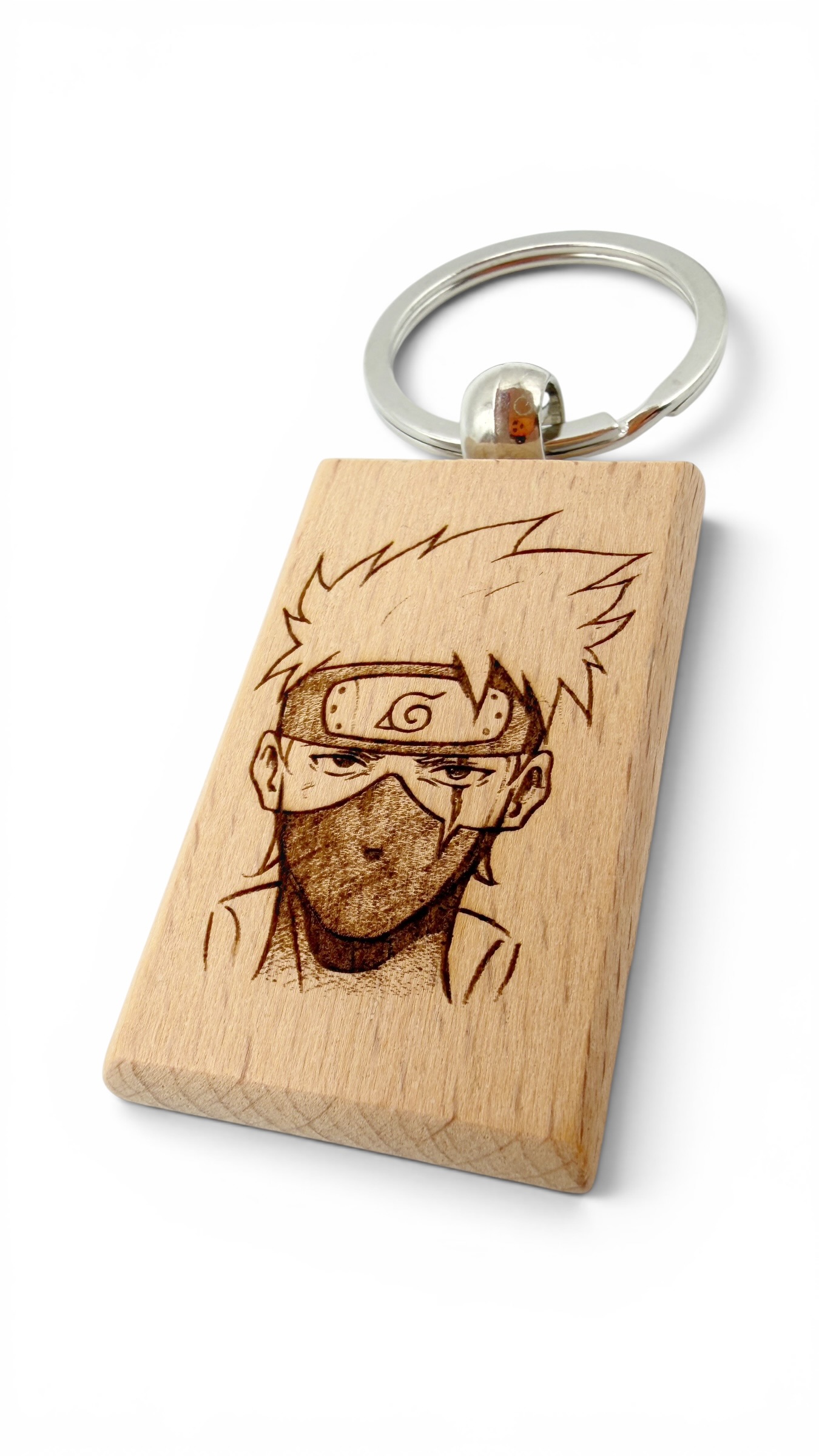 Kakashi Naruto - Portachiavi in legno inciso 