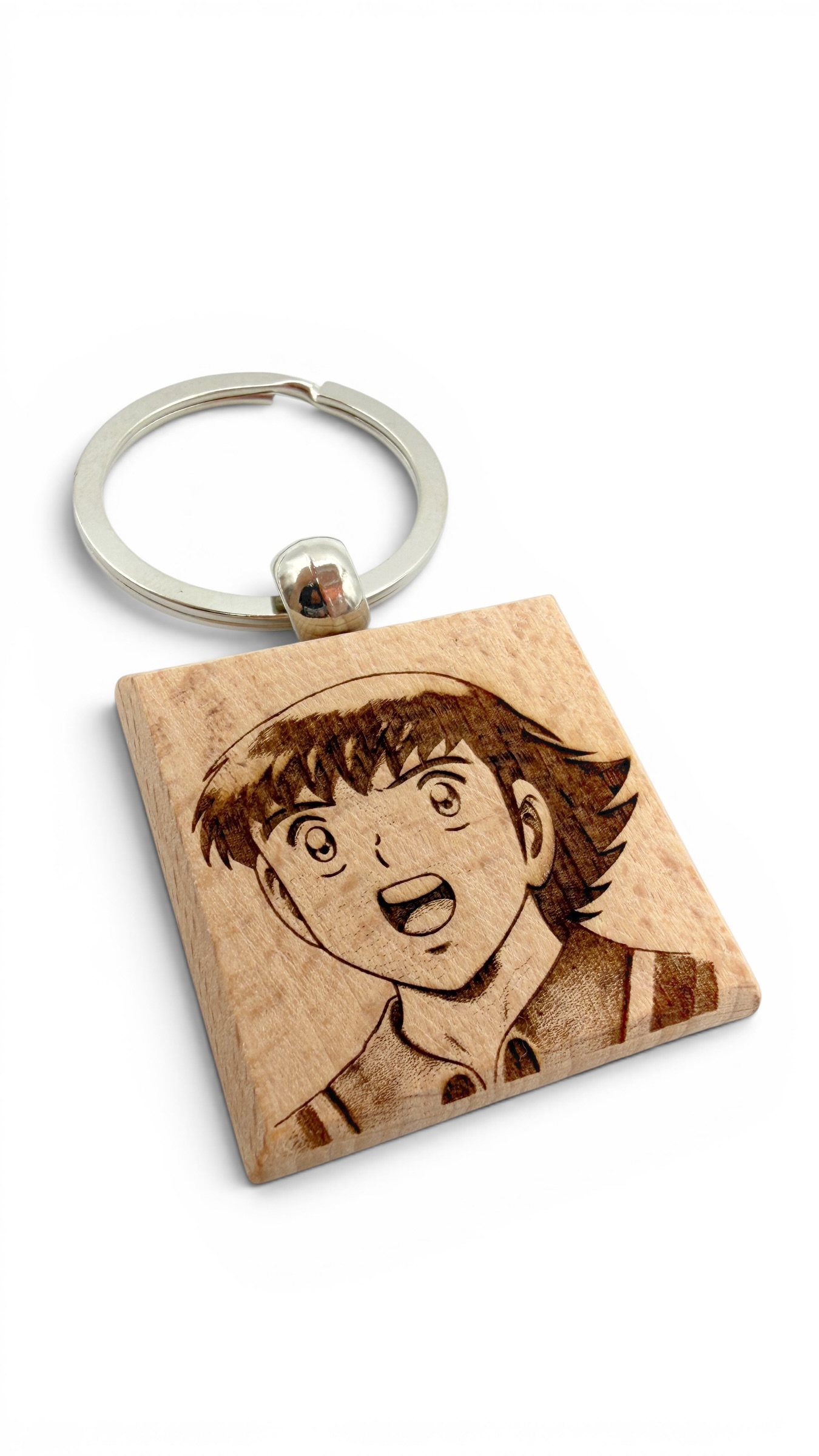 Capitan Tsubasan - Portachiavi in legno inciso