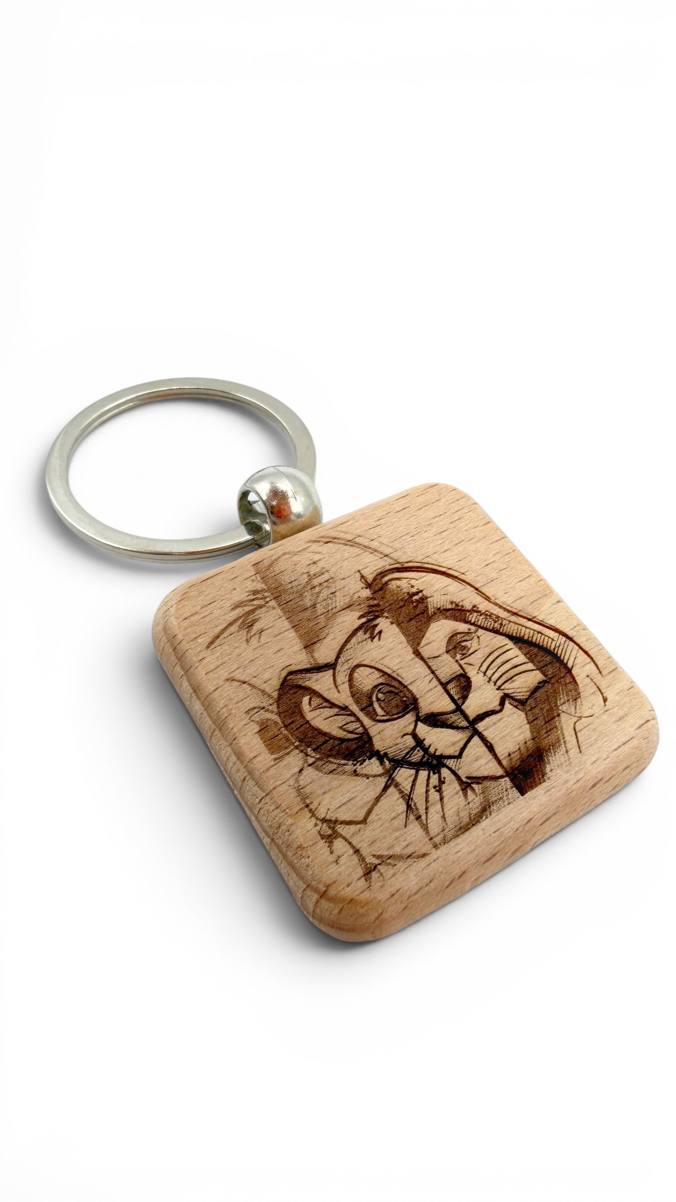 Il re leone - Portachiavi in legno inciso 