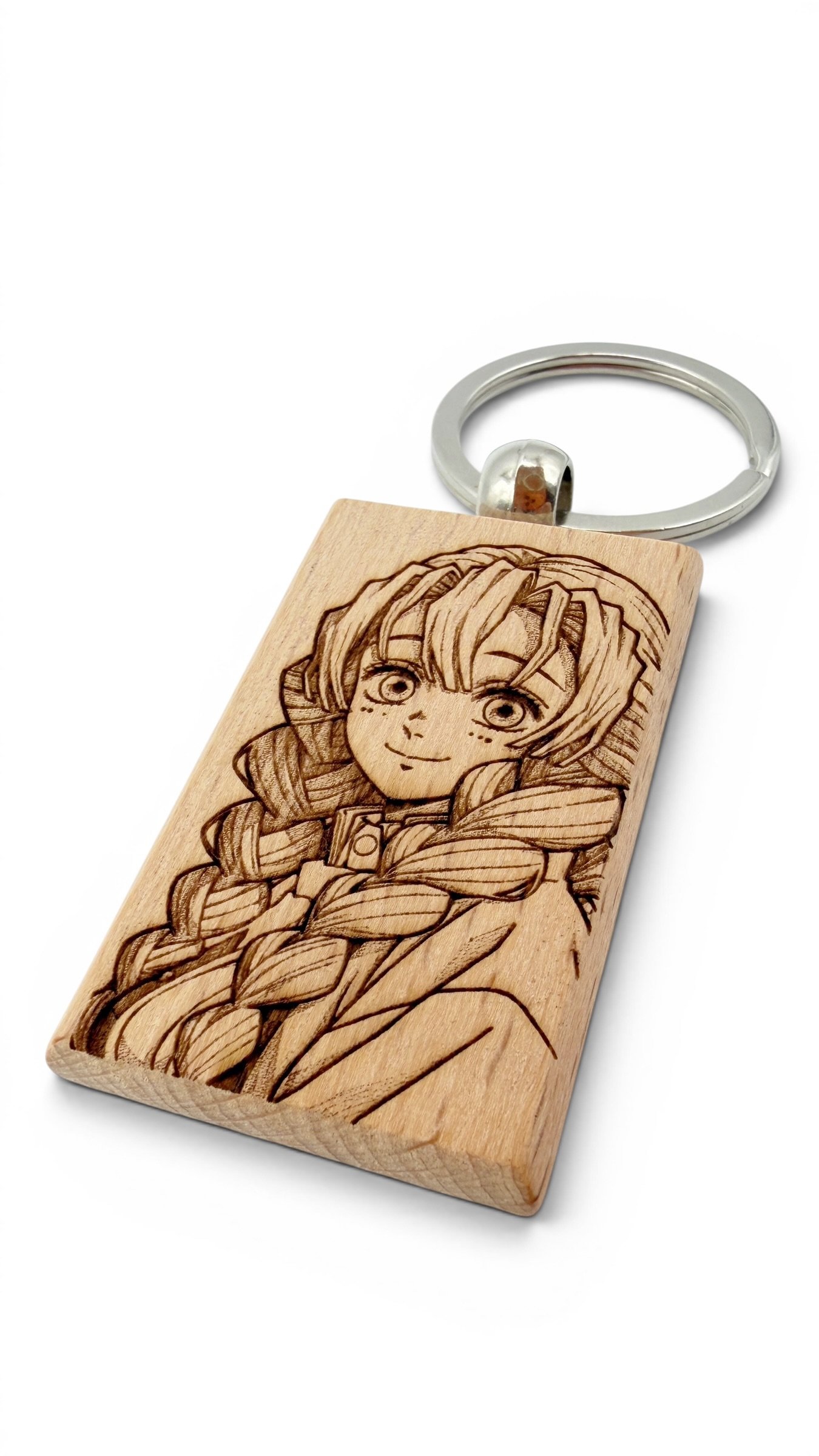 Mitsuri Demon Slayer - Portachiavi in legno inciso