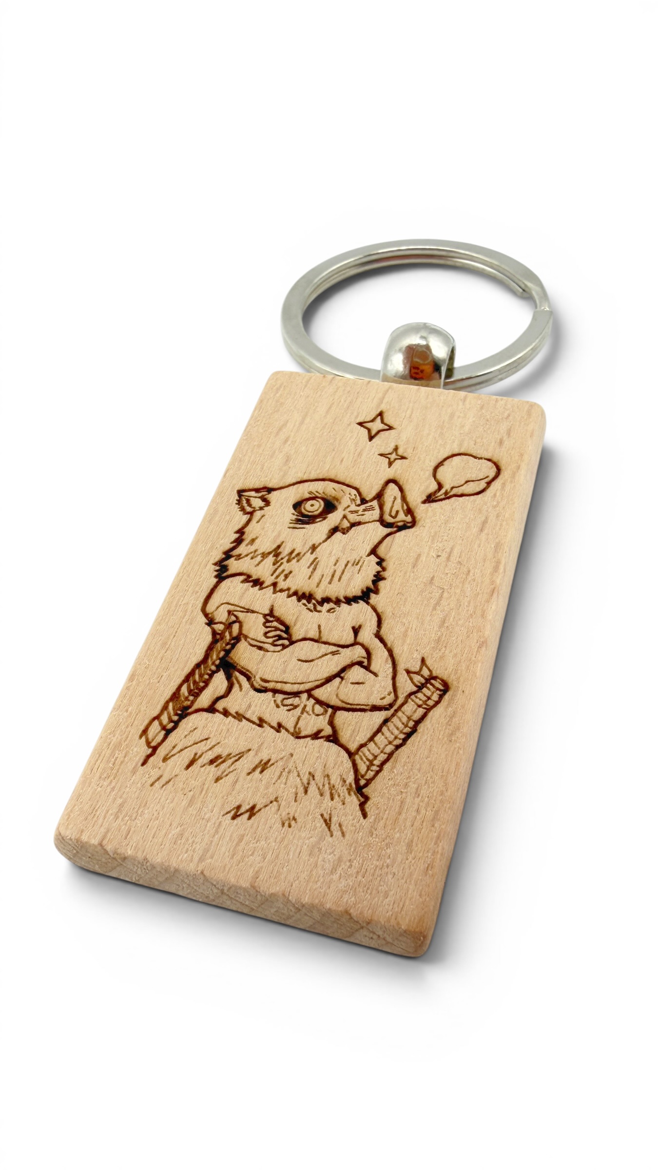 Inosuke Demon Slayer - Portachiavi in legno inciso 